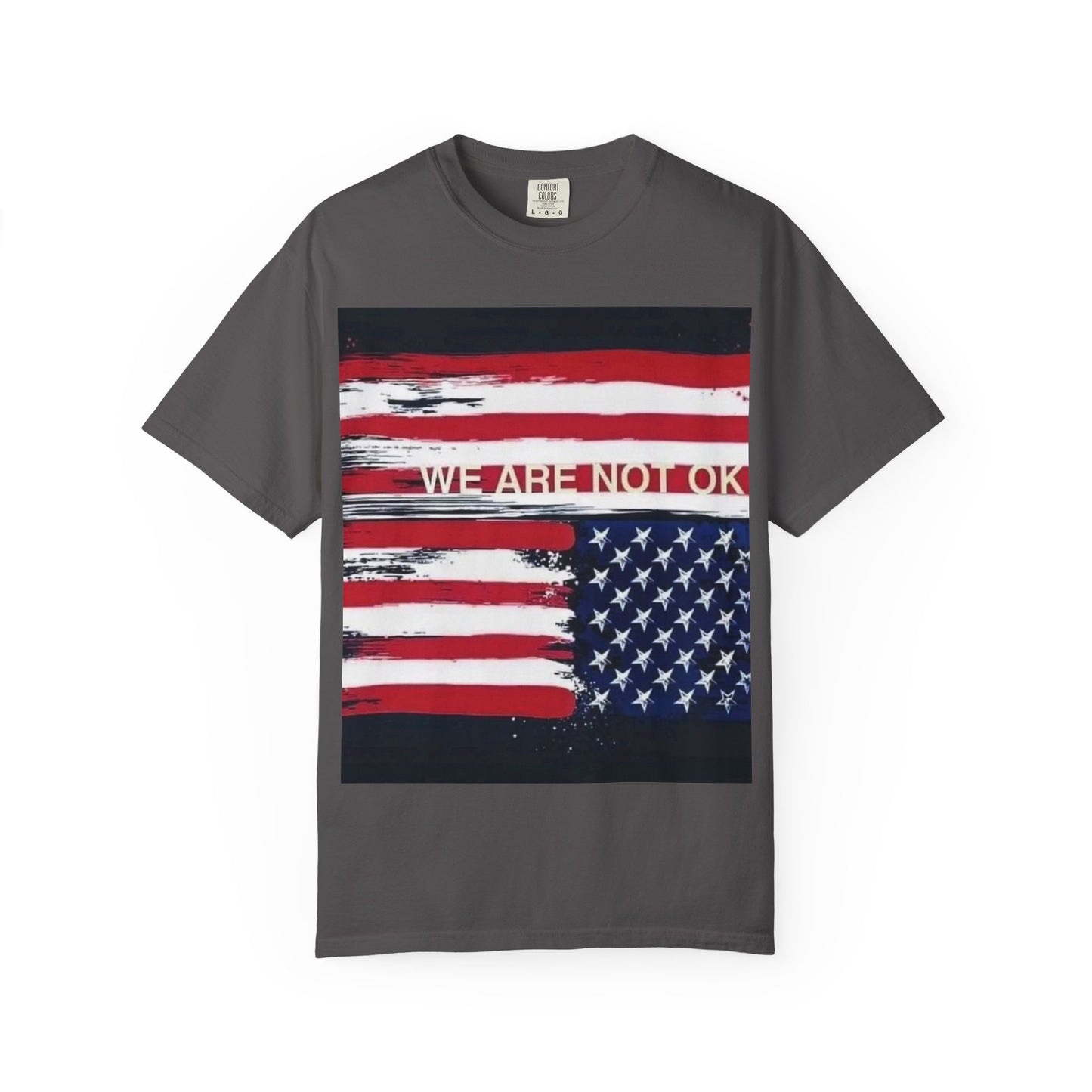 Unisex Garment-Dyed T-shirt with American Flag Design, Casual Wear, Patriotic Shirt, Fourth of July Outfit, Activism Apparel, Everyday Tee