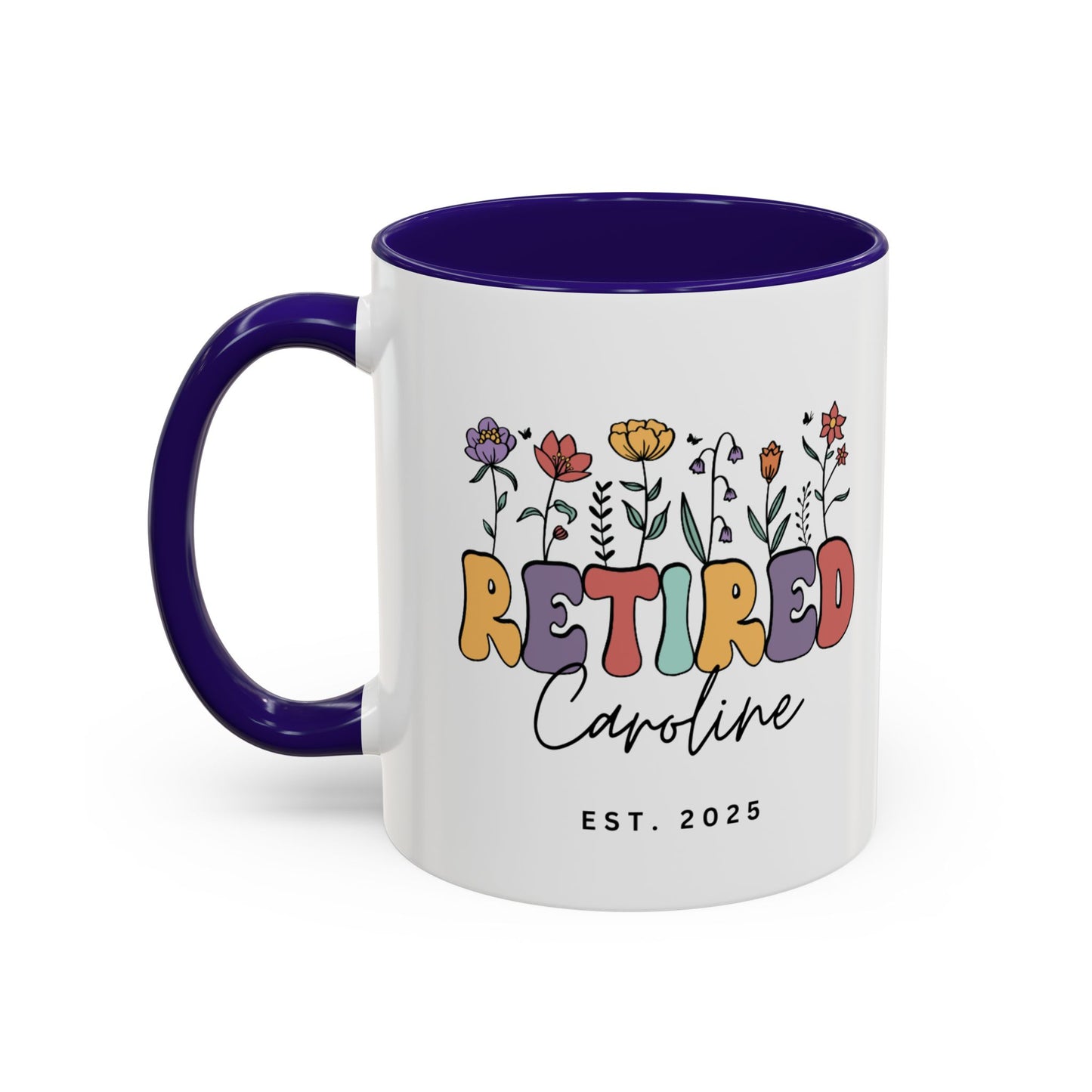 Personalized Retired Floral Name Mug | 11oz 15oz