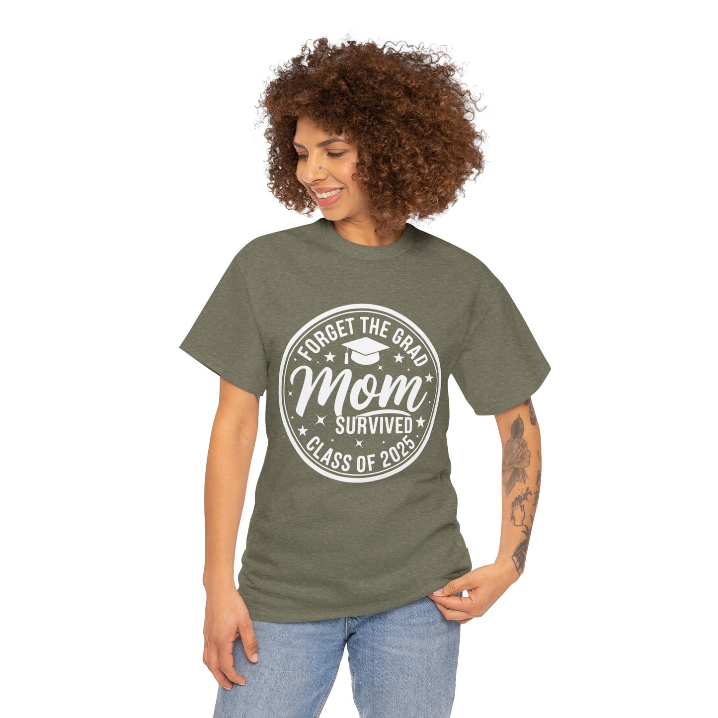 Gildan Comfortable Unisex Heavy Cotton Tee -"Forget the Grad, Mom..." Great gift for Graduation Asst. Sizes & Colors