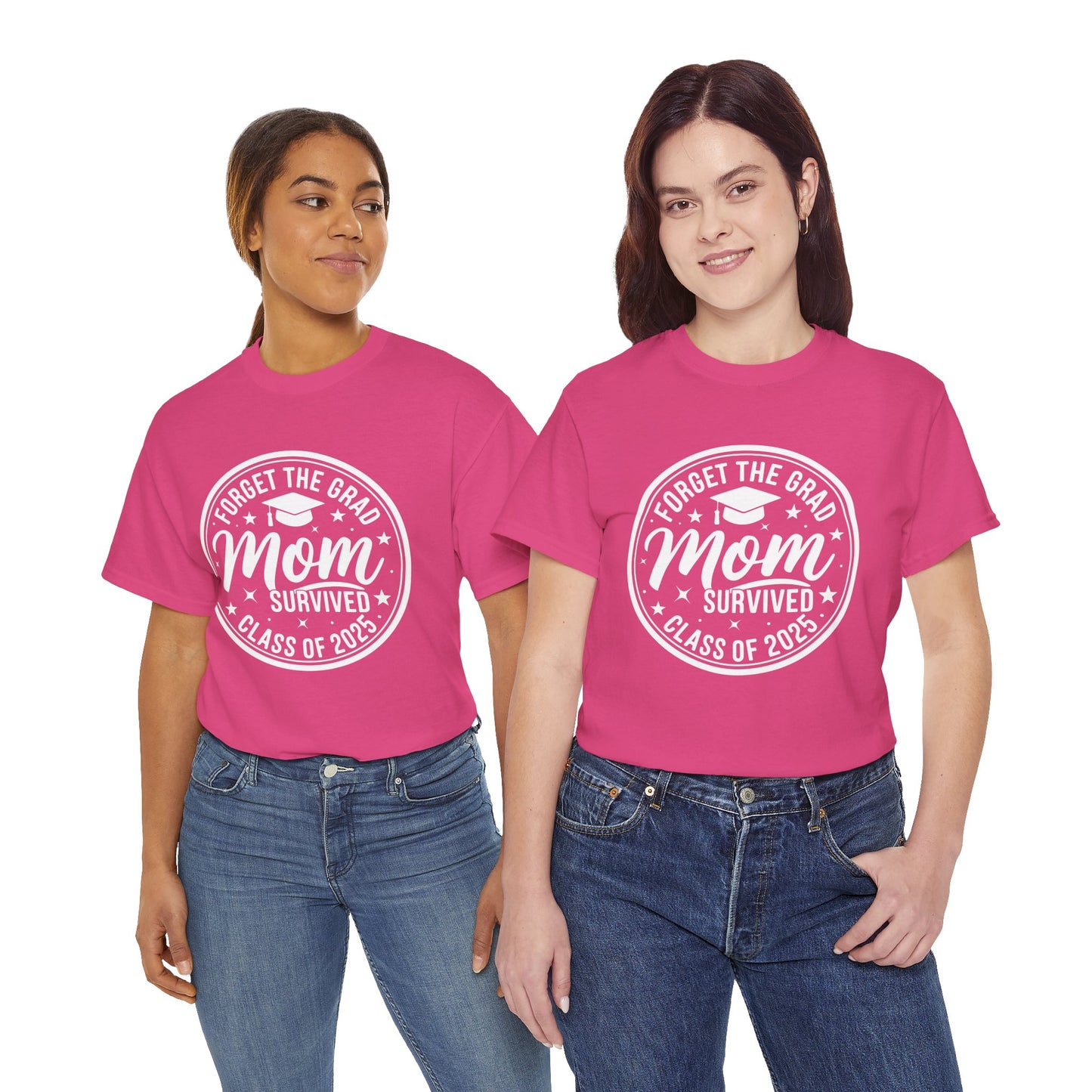 Gildan Comfortable Unisex Heavy Cotton Tee -"Forget the Grad, Mom..." Great gift for Graduation Asst. Sizes & Colors