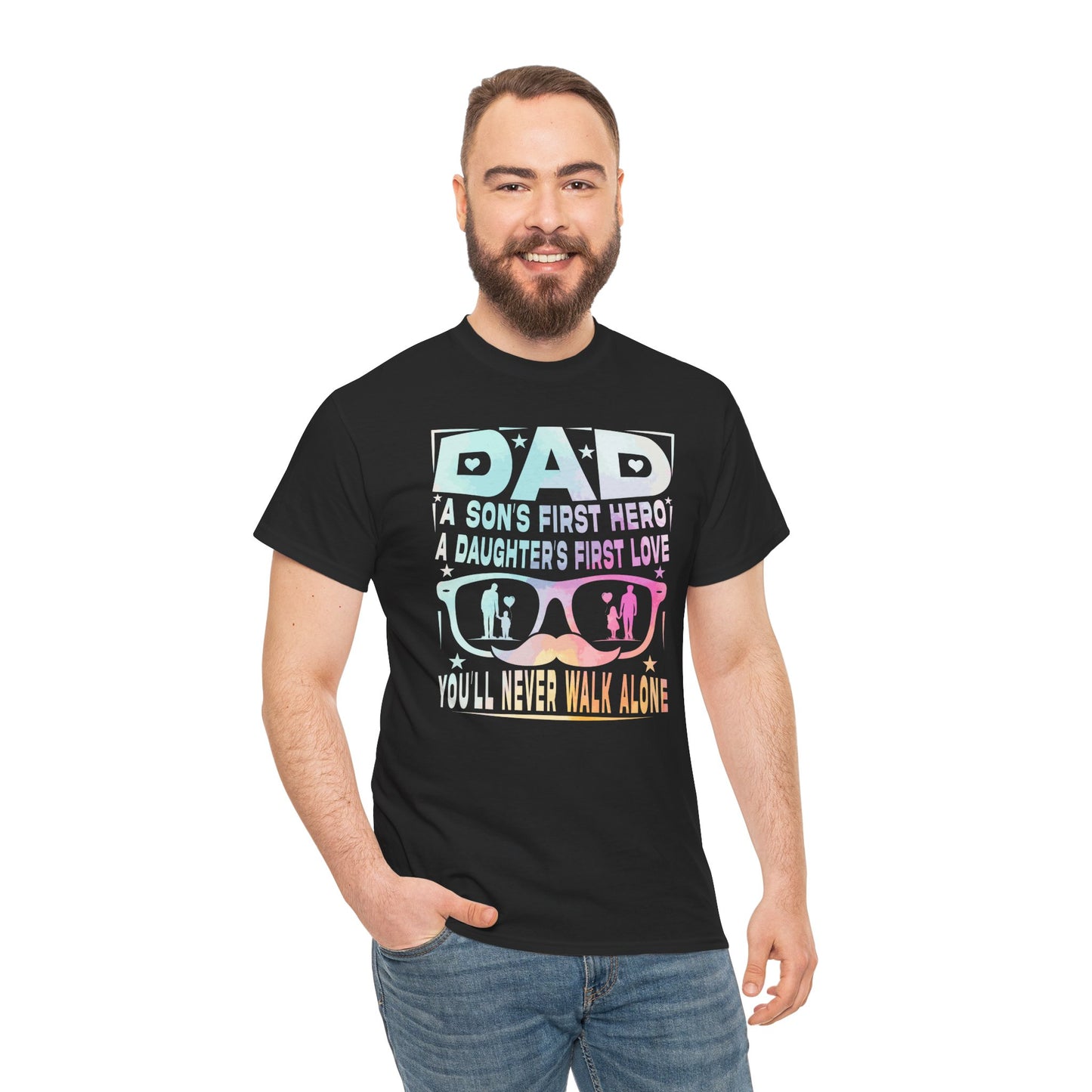 Gildan 5000 Dad Hero T-Shirt - Father's Day Gift - Heavy Cotton Tee Asst. Colors & Sizes