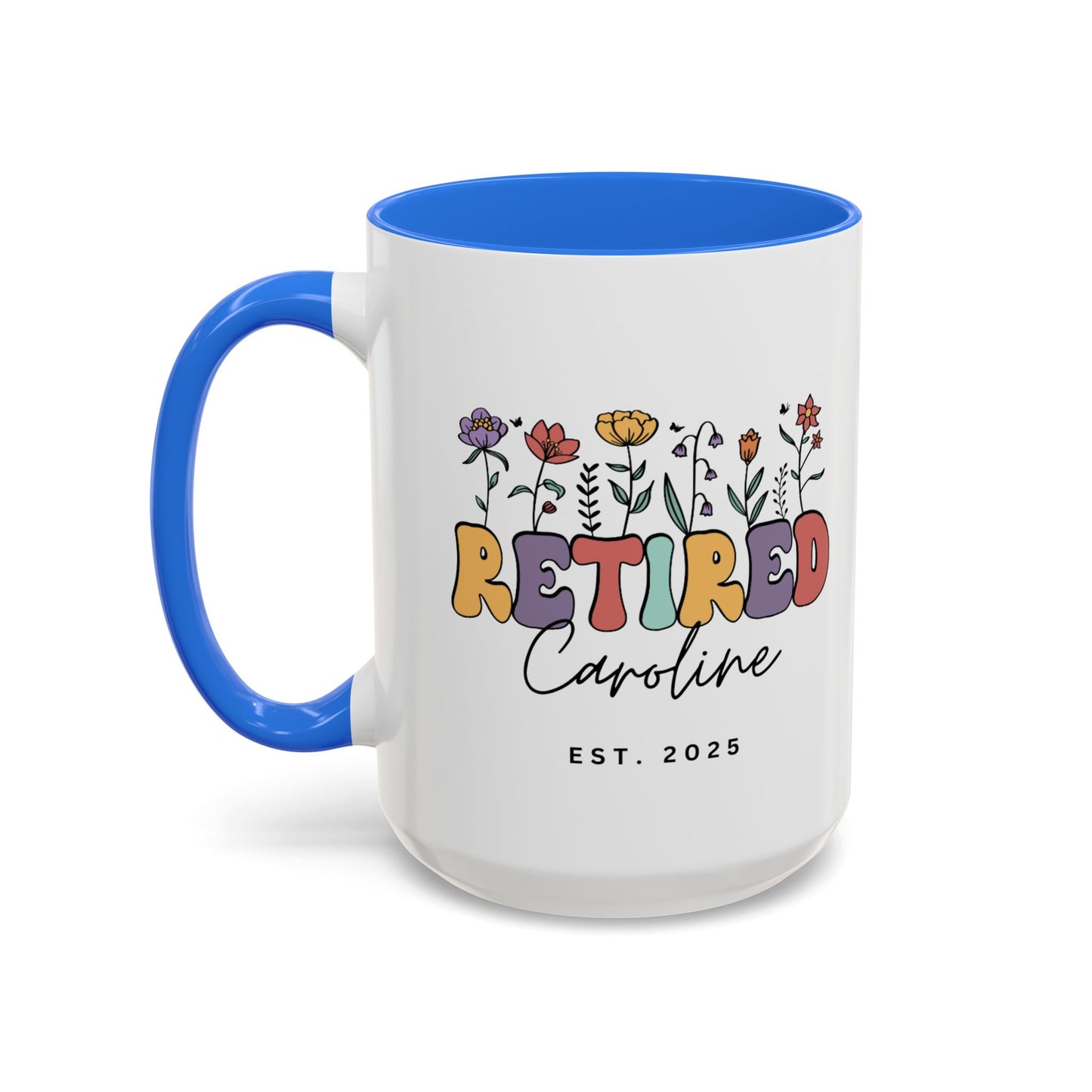 Personalized Retired Floral Name Mug | 11oz 15oz