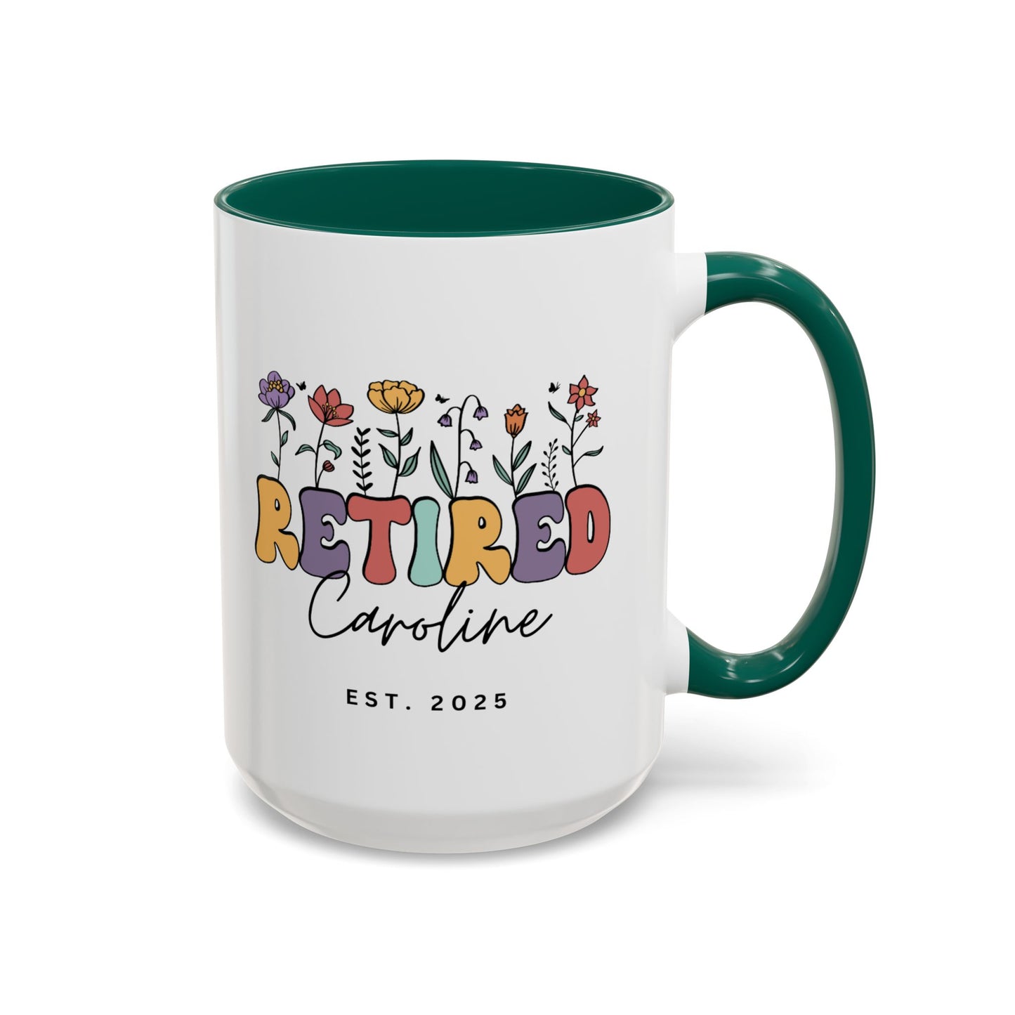 Personalized Retired Floral Name Mug | 11oz 15oz