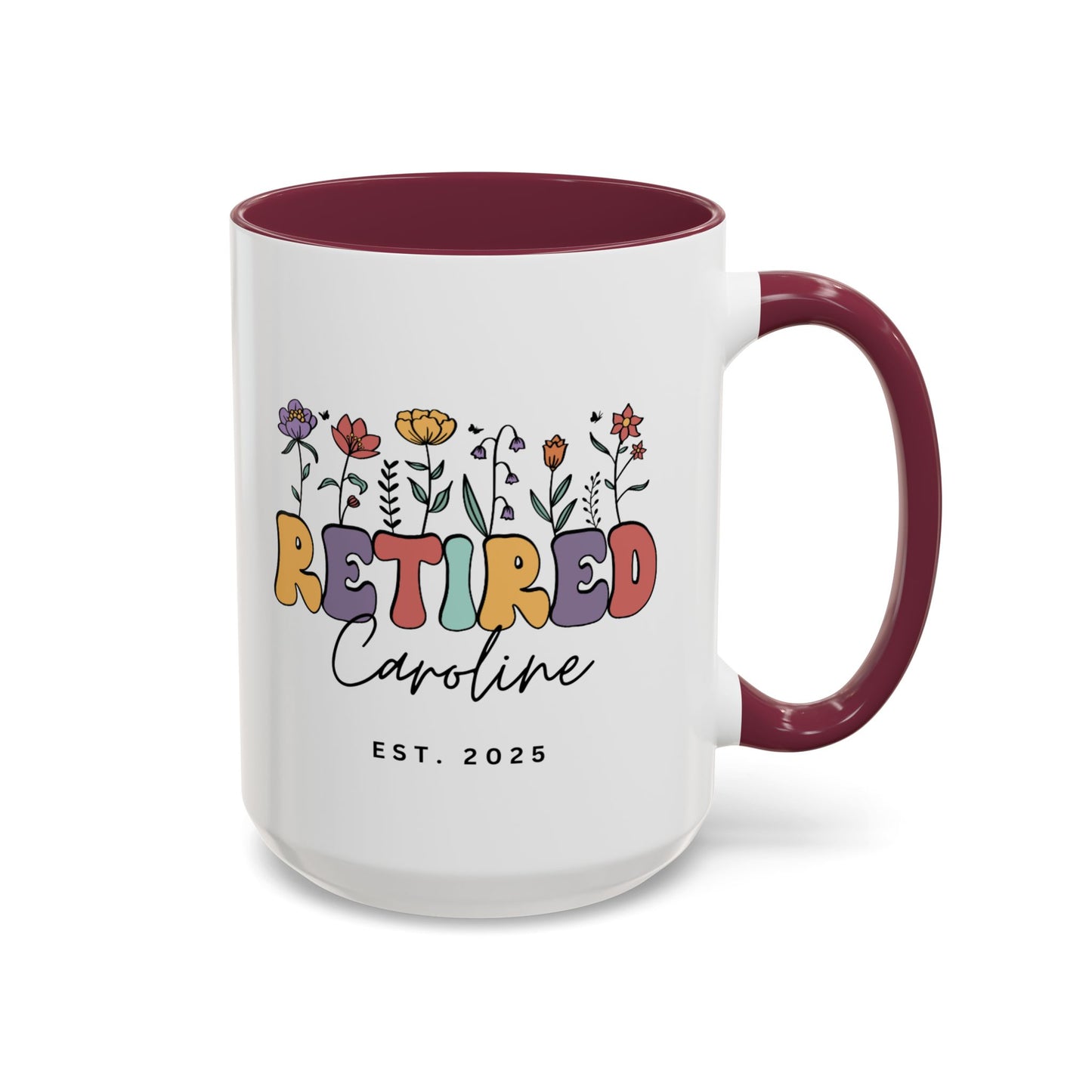 Personalized Retired Floral Name Mug | 11oz 15oz