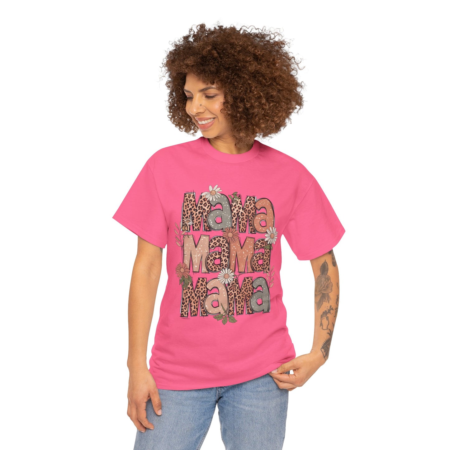 Floral Mama Unisex Heavy Cotton Tee - Perfect Gift for Moms!