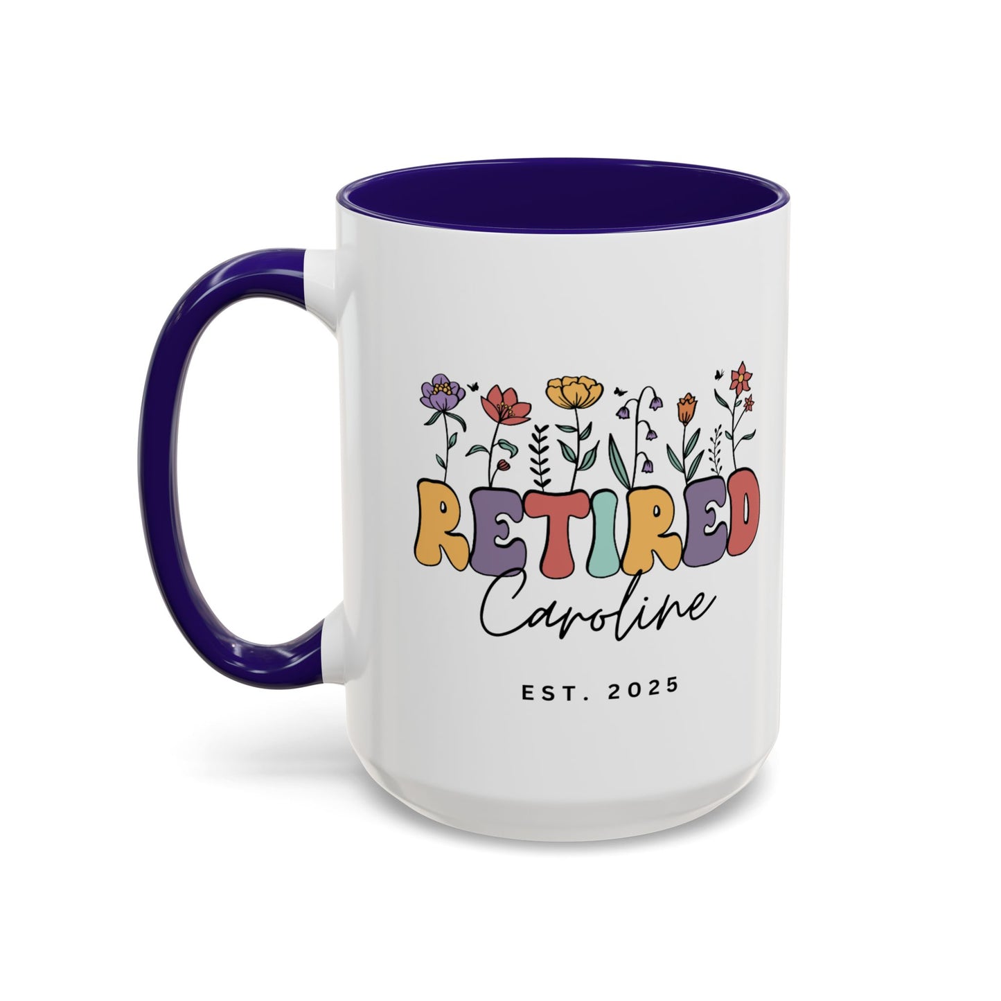 Personalized Retired Floral Name Mug | 11oz 15oz