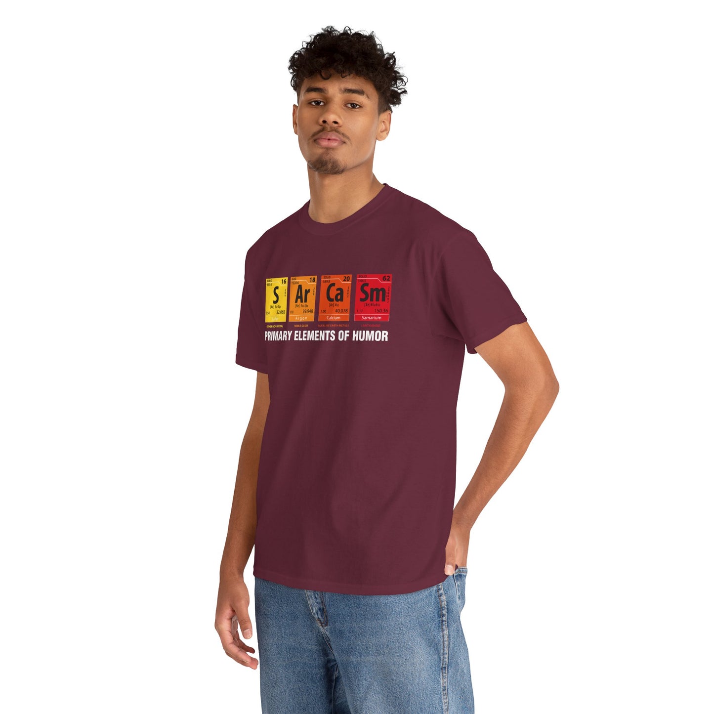 Sarcasm Elements T‑Shirt — "Primary Elements of Humor" Graphic Tee