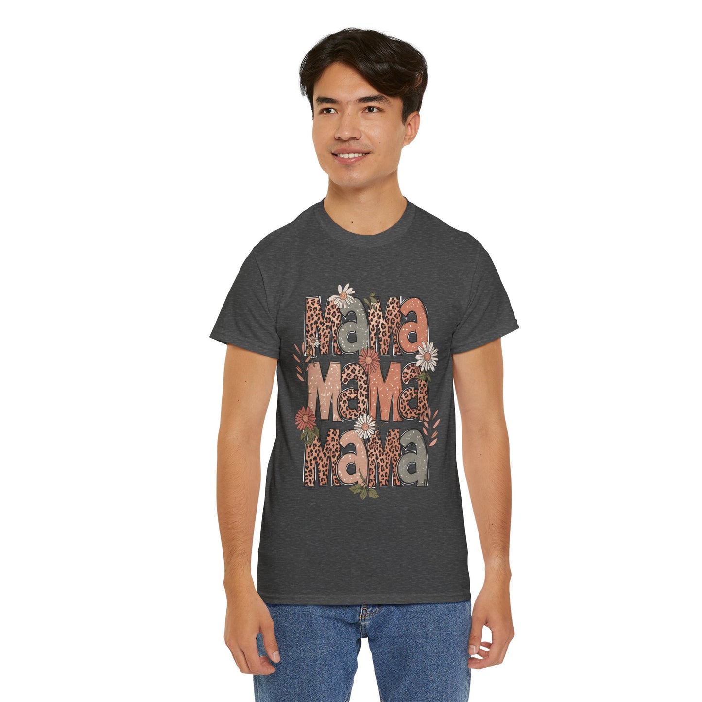 Floral Mama Unisex Heavy Cotton Tee - Perfect Gift for Moms!