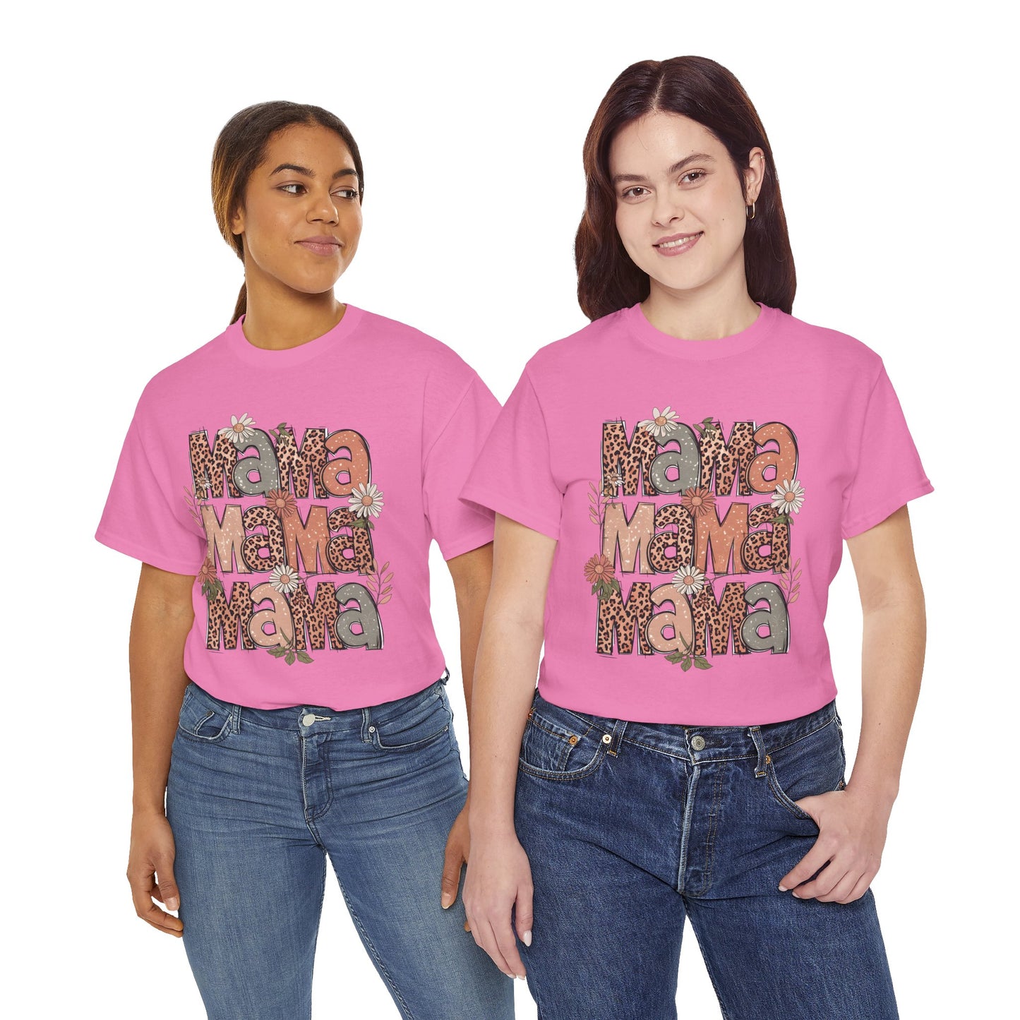 Floral Mama Unisex Heavy Cotton Tee - Perfect Gift for Moms!