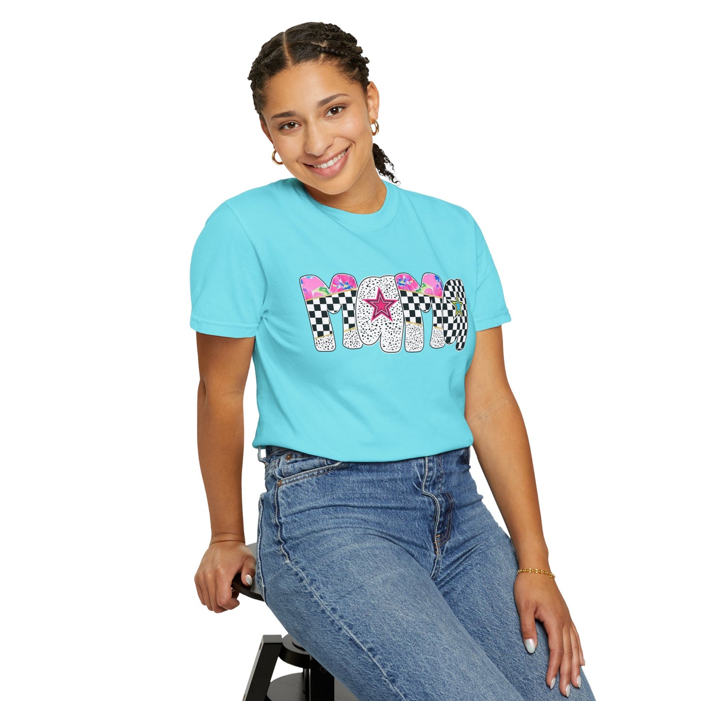 Comfort Colors Retro Vibe Mother's Day T-Shirt with Star Design Asst. Colors & Sizes