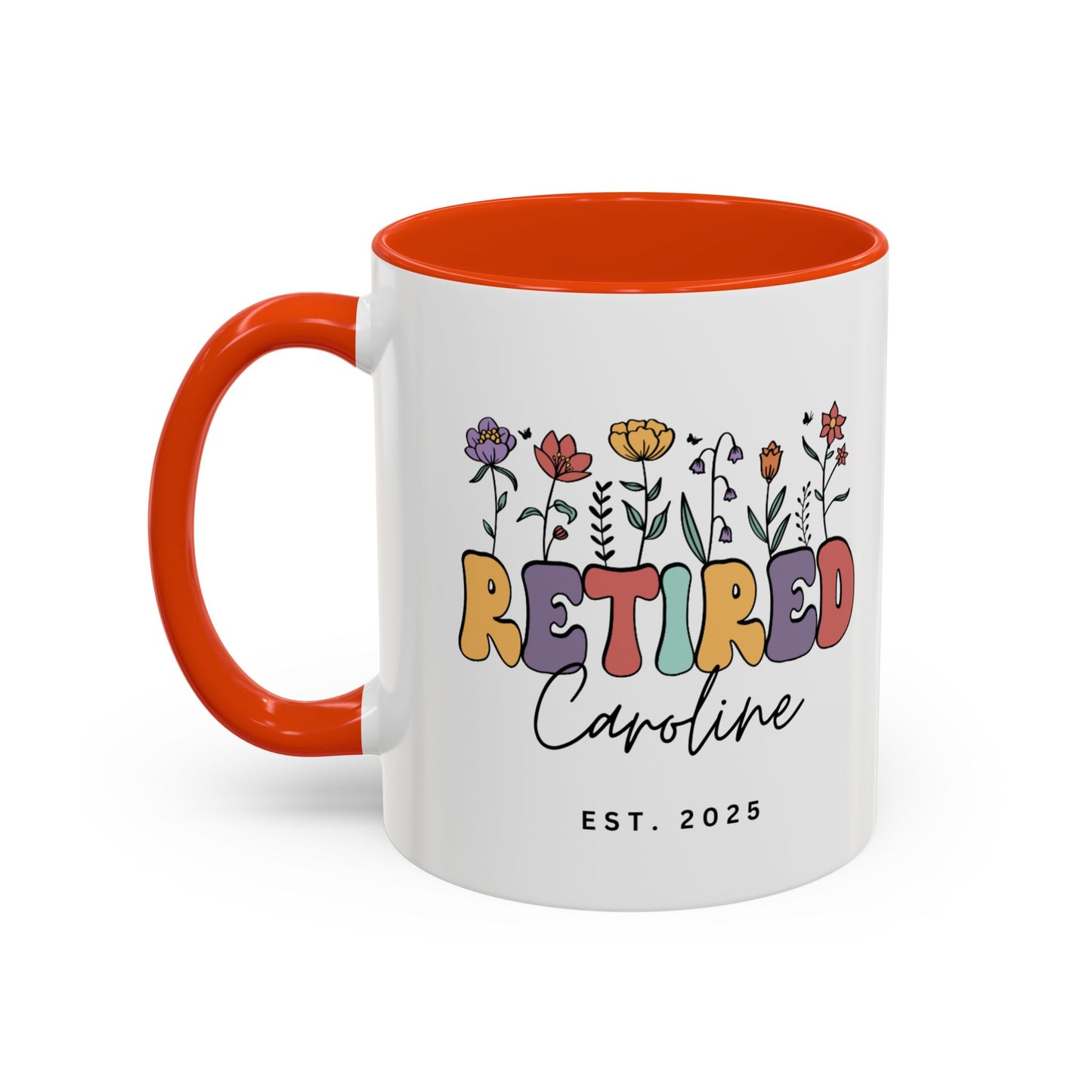 Personalized Retired Floral Name Mug | 11oz 15oz