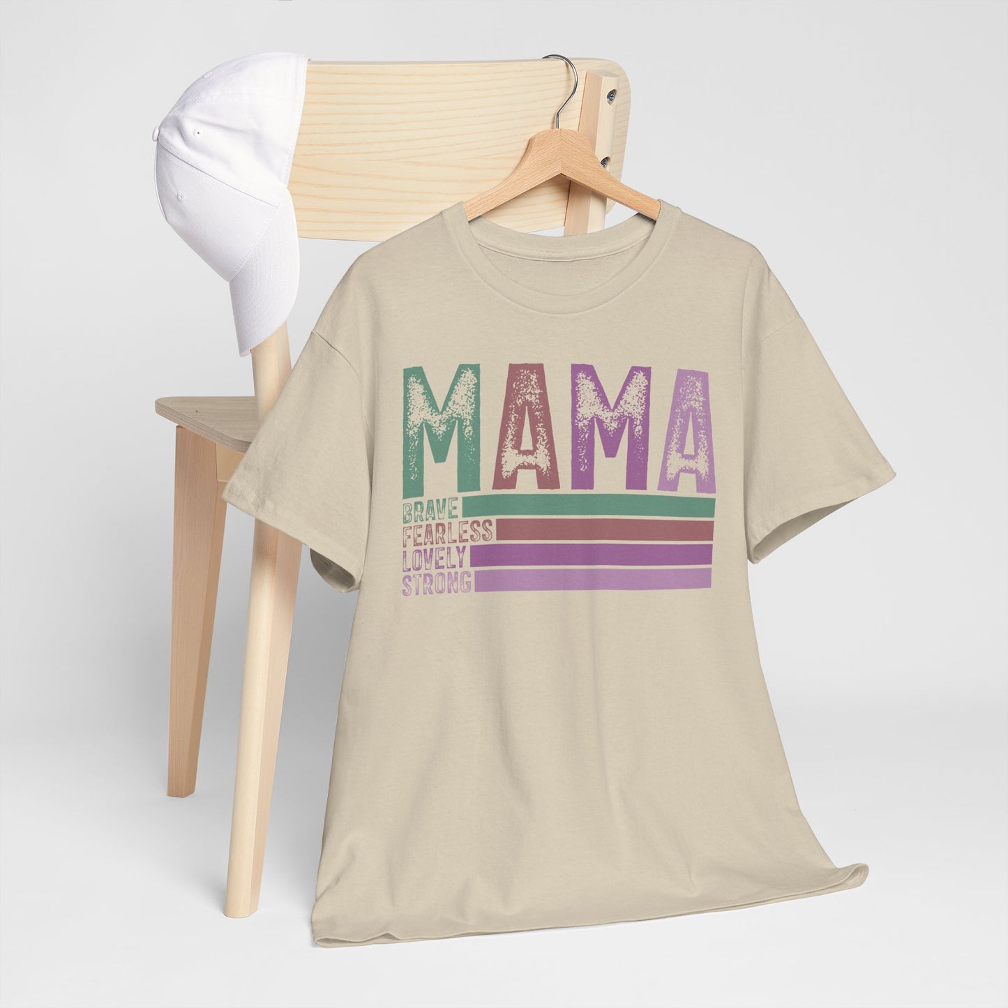 Inspirational Mama Tee - Brave, Fearless, Lovely, Strong Perfect for Mother's Day, Birthday. Asst. Colors & Sizes