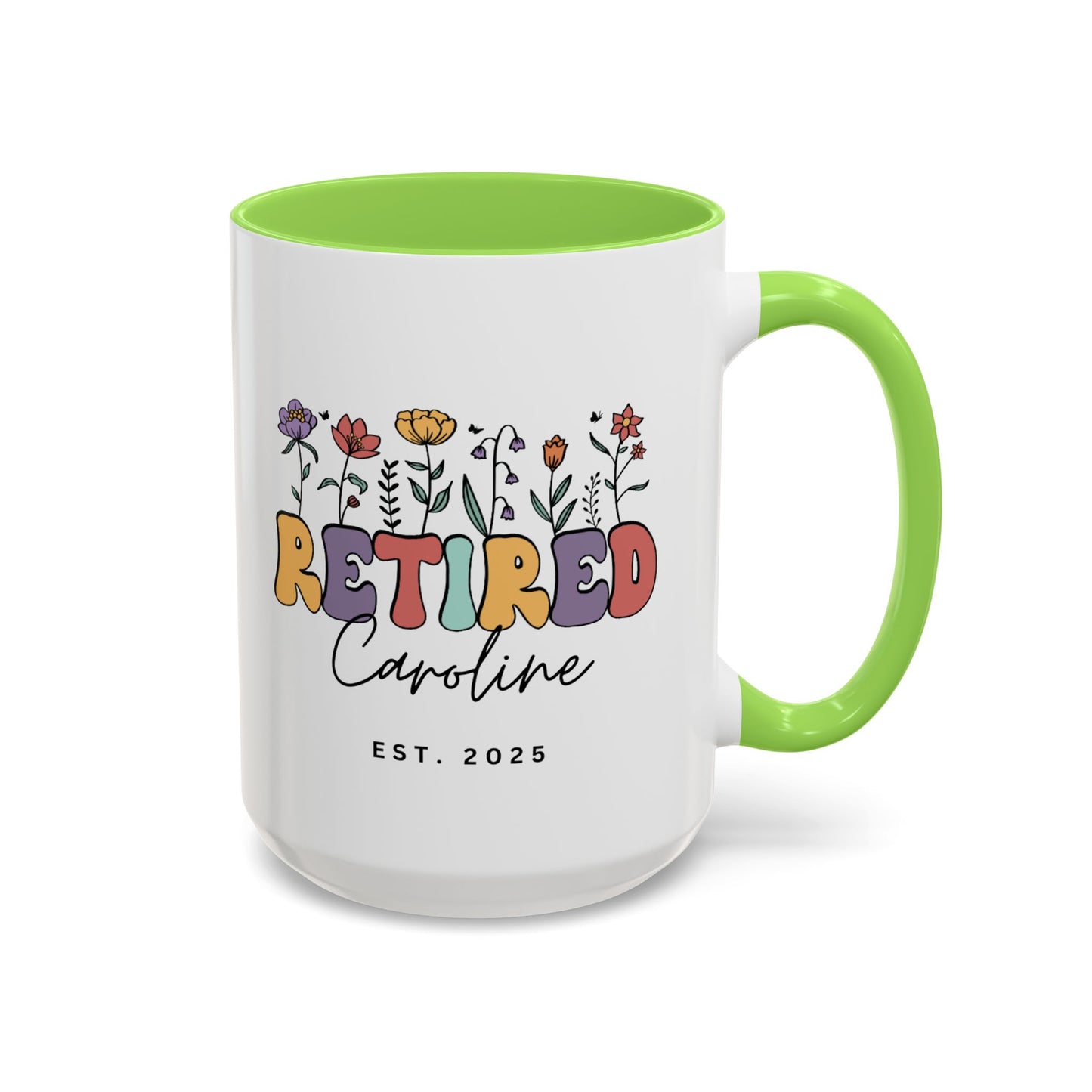 Personalized Retired Floral Name Mug | 11oz 15oz