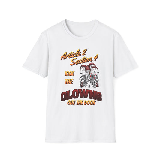 Kick That Clown graphic T-Shirt | Jester Skull Illustration, Article 2 Section 4