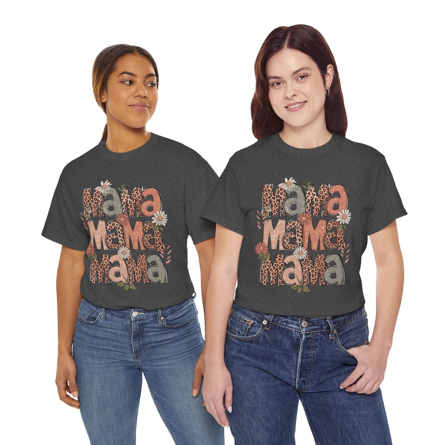 Floral Mama Unisex Heavy Cotton Tee - Perfect Gift for Moms!