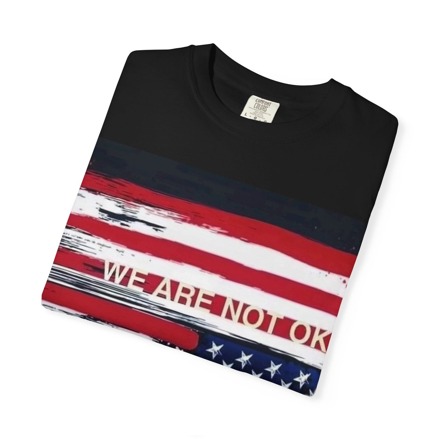 Unisex Garment-Dyed T-shirt with American Flag Design, Casual Wear, Patriotic Shirt, Fourth of July Outfit, Activism Apparel, Everyday Tee