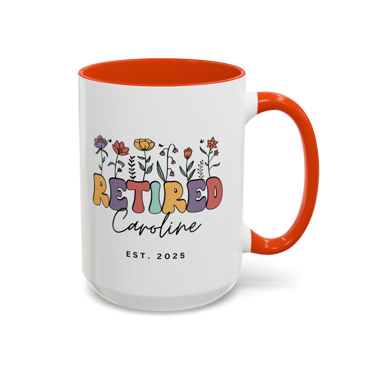 Personalized Retired Floral Name Mug | 11oz 15oz