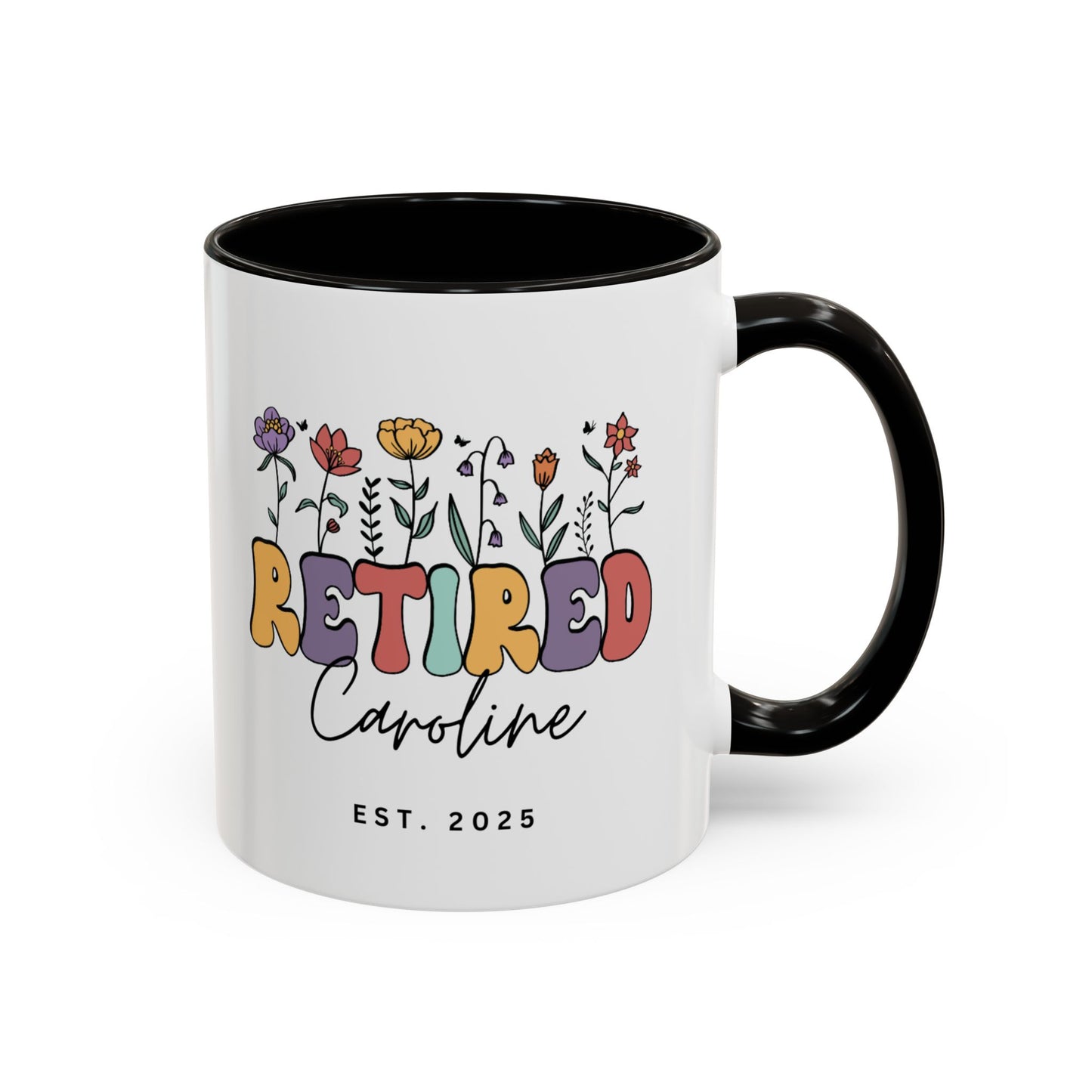 Personalized Retired Floral Name Mug | 11oz 15oz