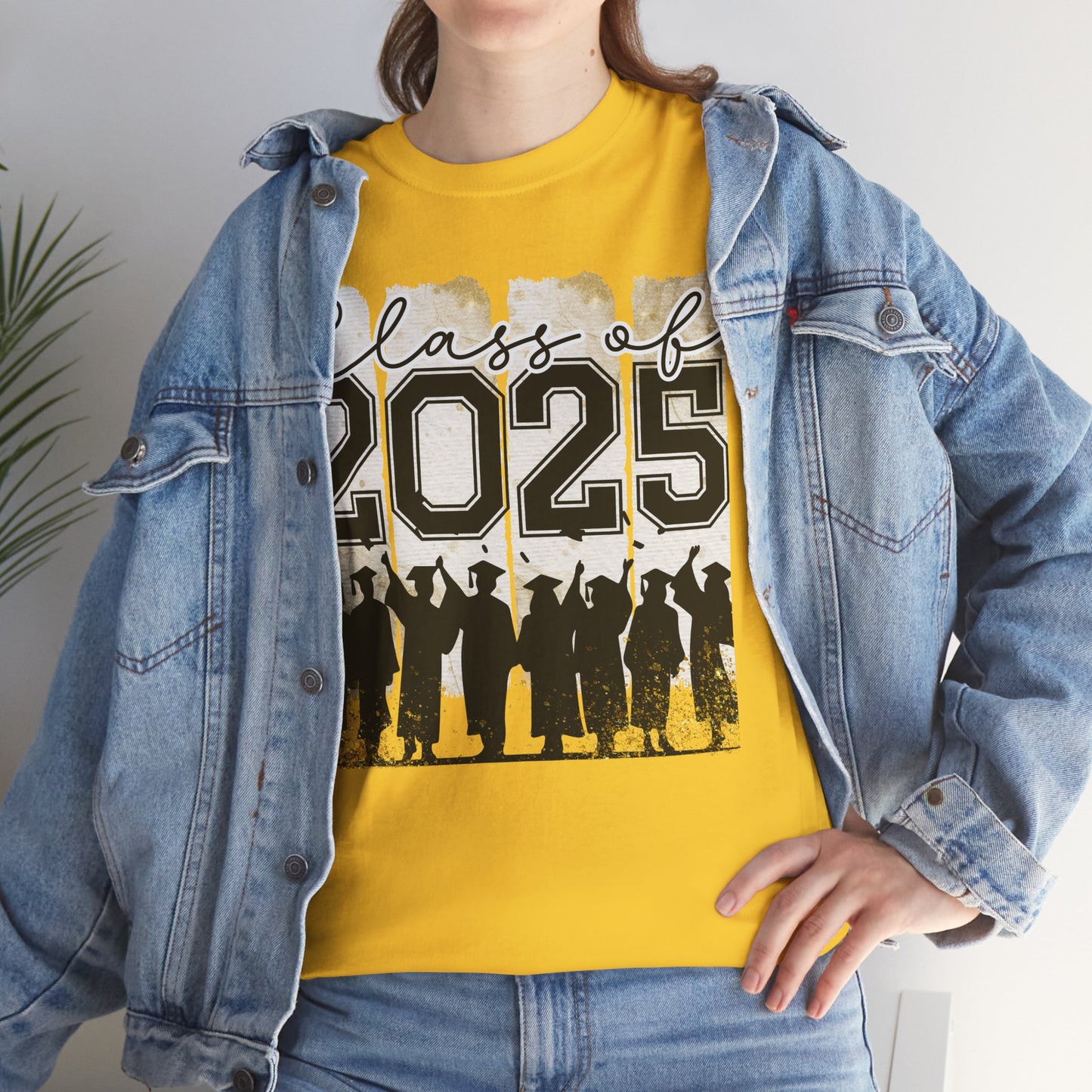 Gildan Garment Dyed Class of 2025 Graduation Tee - Unisex Heavy Cotton Shirt Your Choice Colors & Sizes