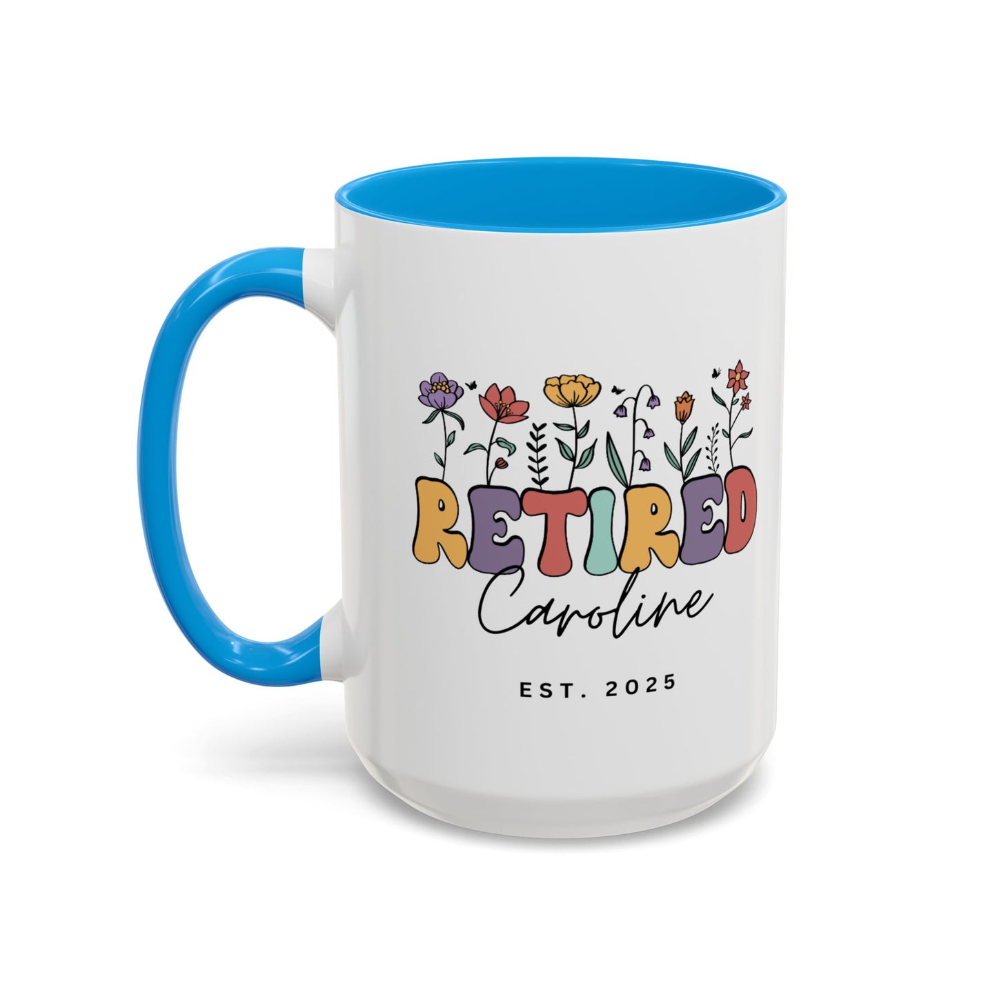 Personalized Retired Floral Name Mug | 11oz 15oz