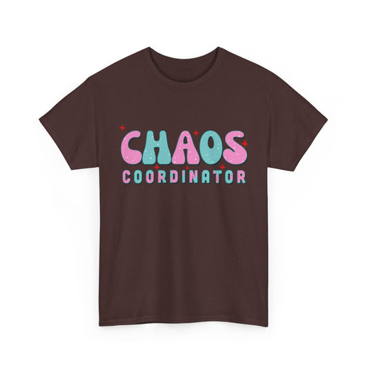 Fun "Chaos Coordinator" Unisex Heavy Cotton Tee Assorted Colors & Sizes