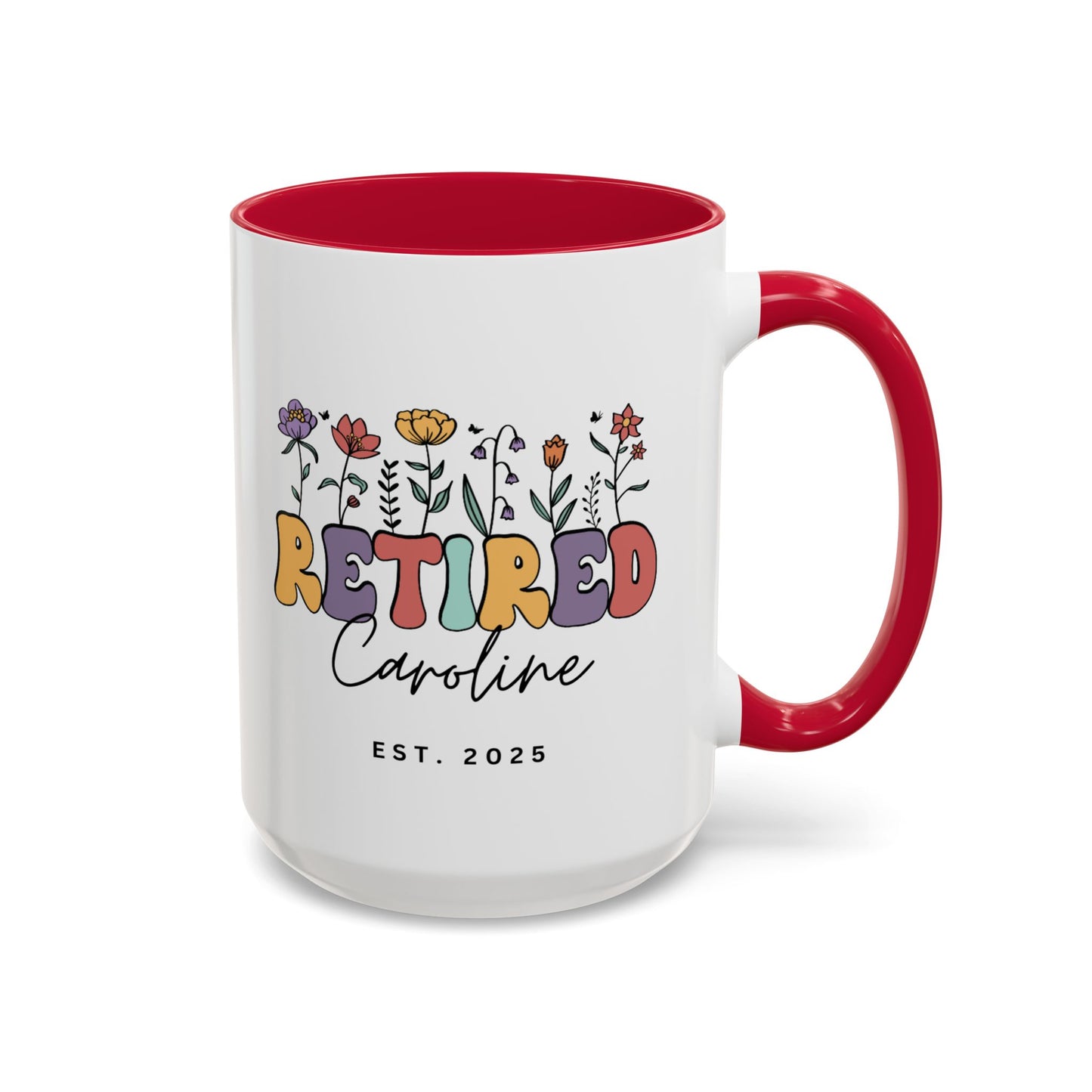 Personalized Retired Floral Name Mug | 11oz 15oz