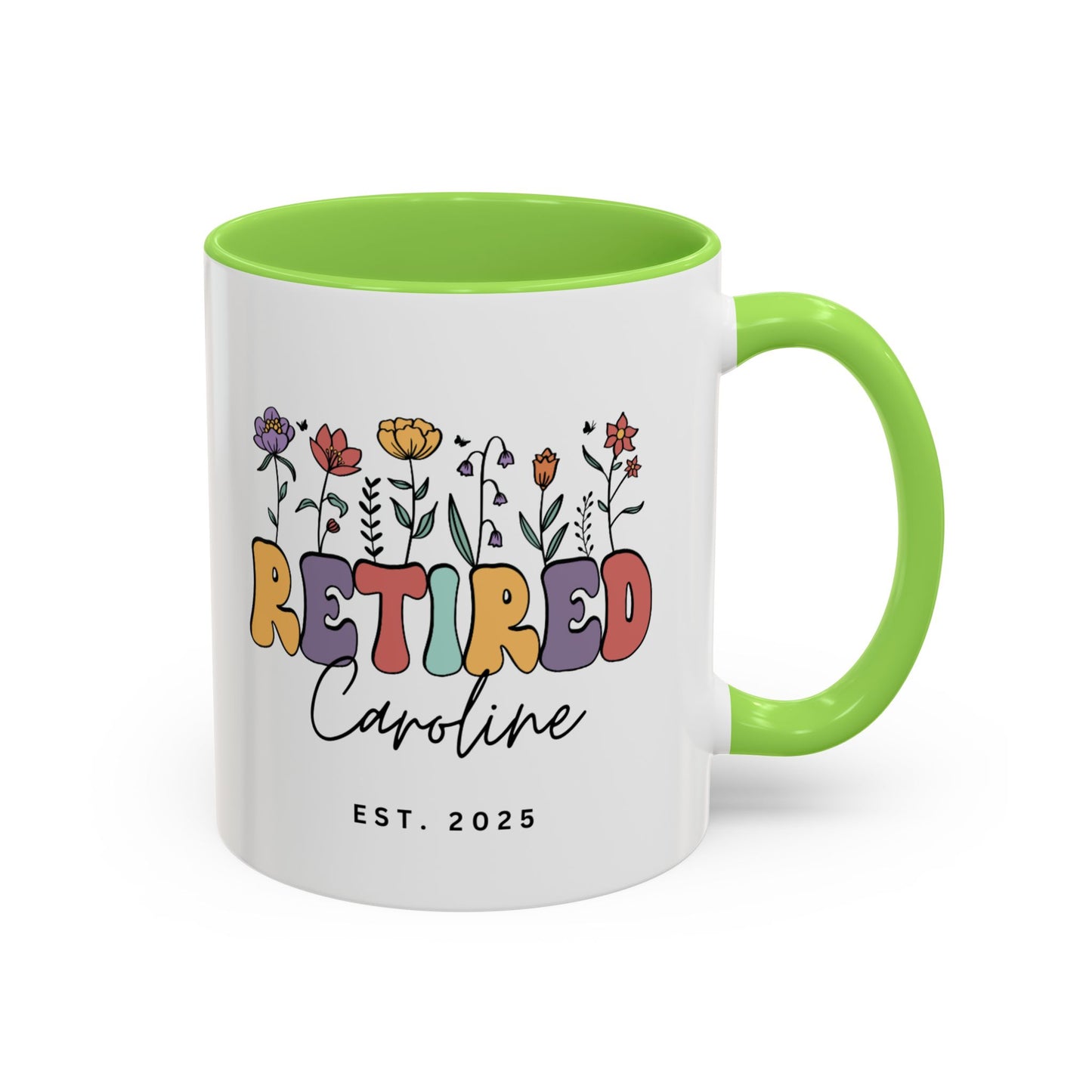 Personalized Retired Floral Name Mug | 11oz 15oz
