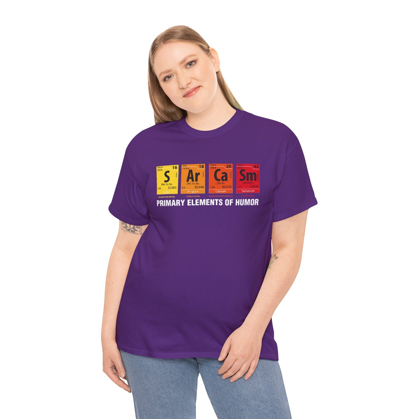 Sarcasm Elements T‑Shirt — "Primary Elements of Humor" Graphic Tee
