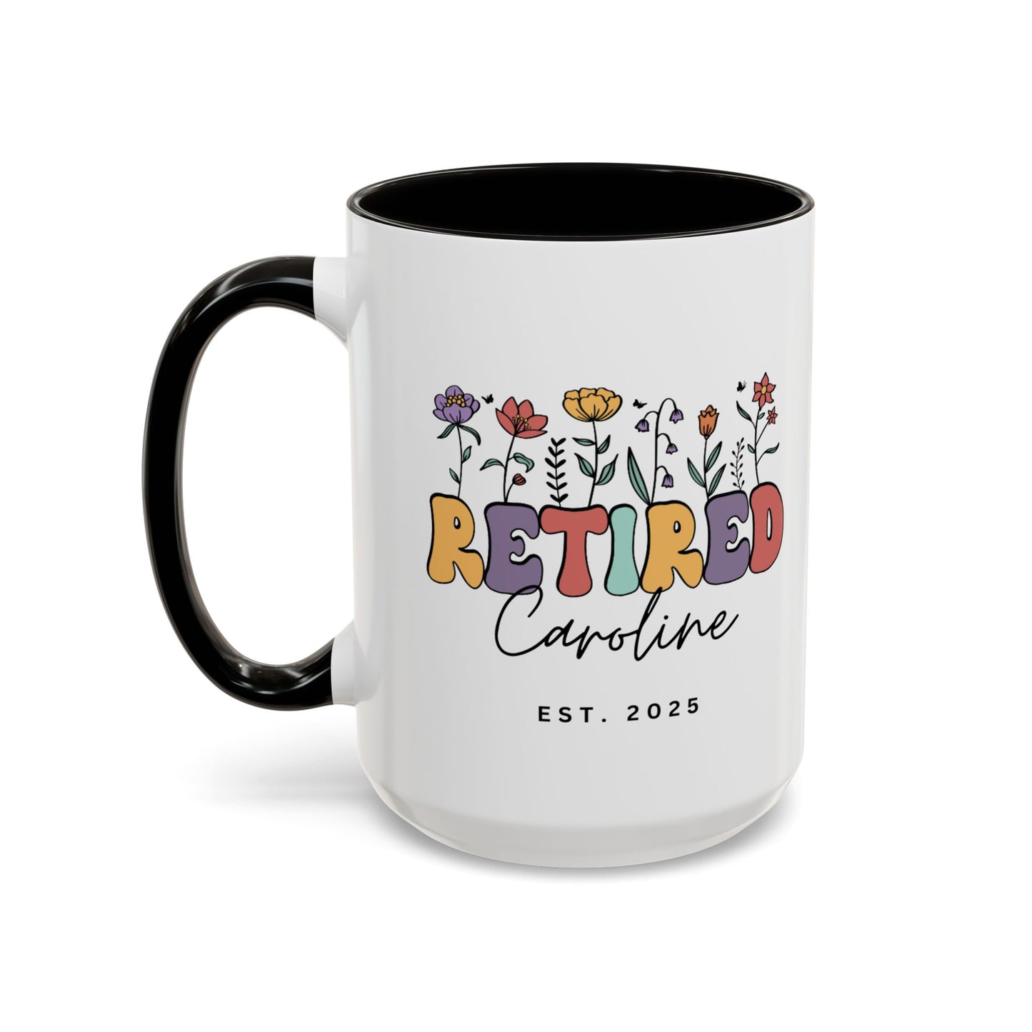 Personalized Retired Floral Name Mug | 11oz 15oz