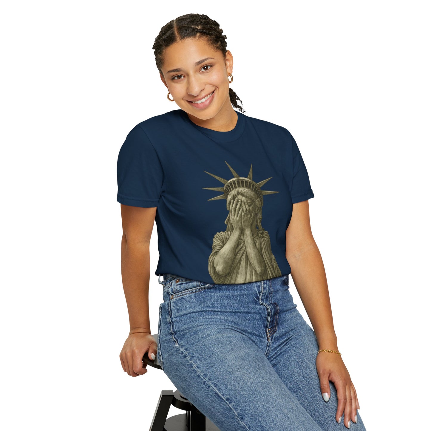 Lady Liberty Shocked Historian T-Shirt Parody Comfort Colors 1717