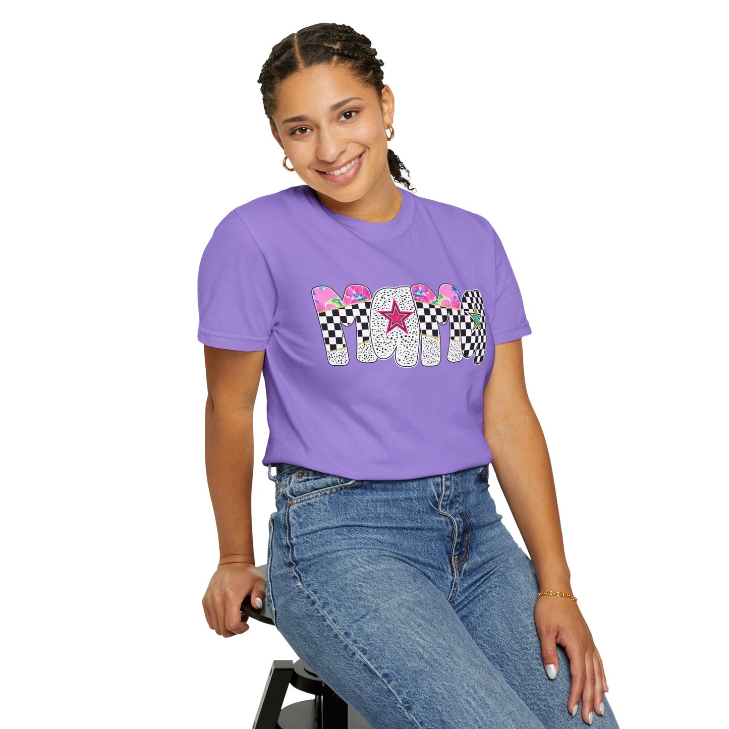 Comfort Colors Retro Vibe Mother's Day T-Shirt with Star Design Asst. Colors & Sizes