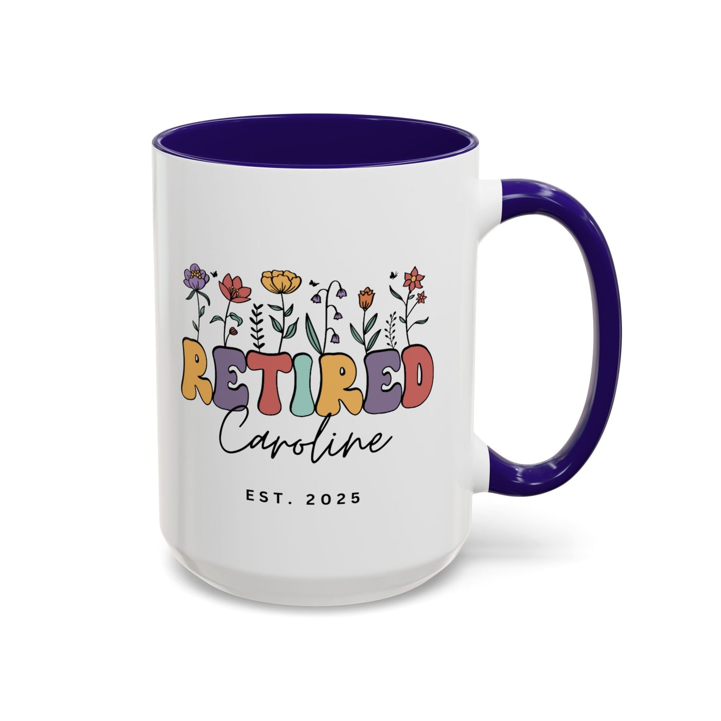 Personalized Retired Floral Name Mug | 11oz 15oz