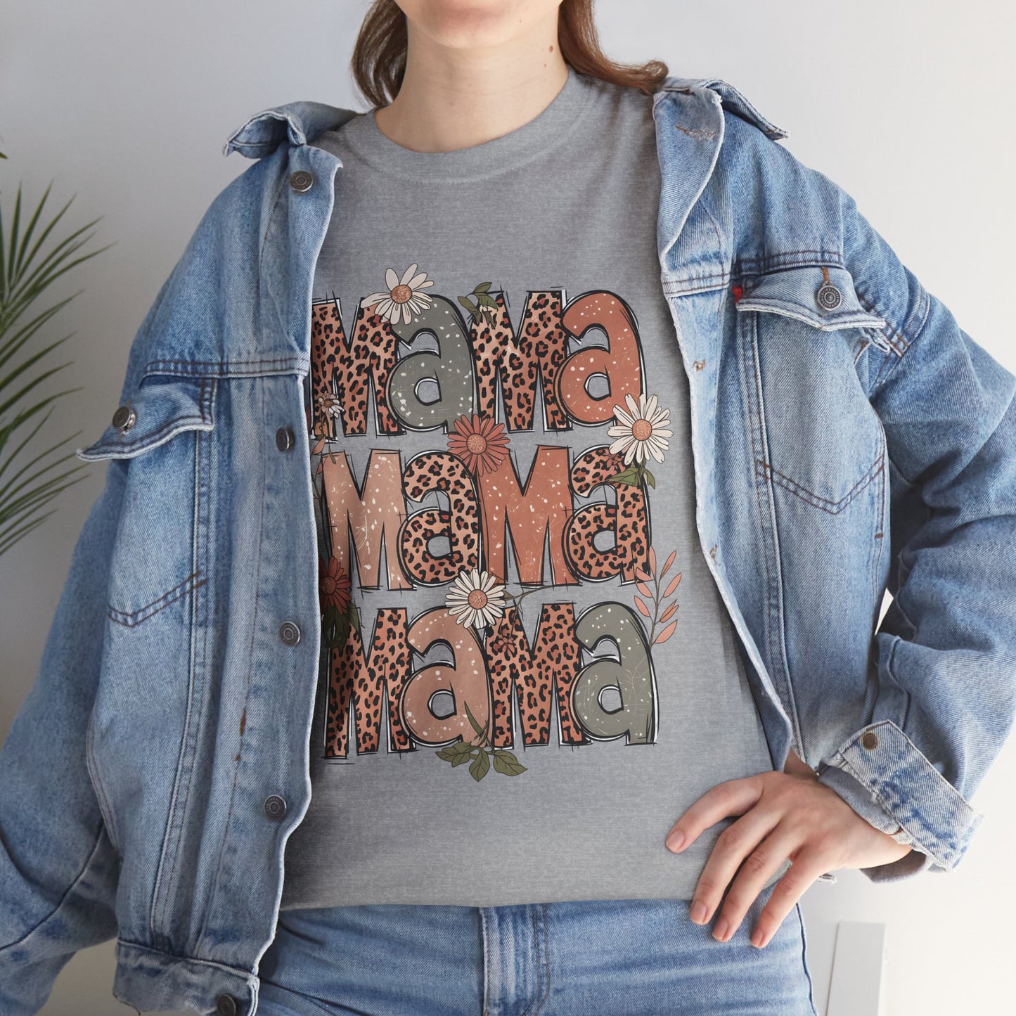 Floral Mama Unisex Heavy Cotton Tee - Perfect Gift for Moms!