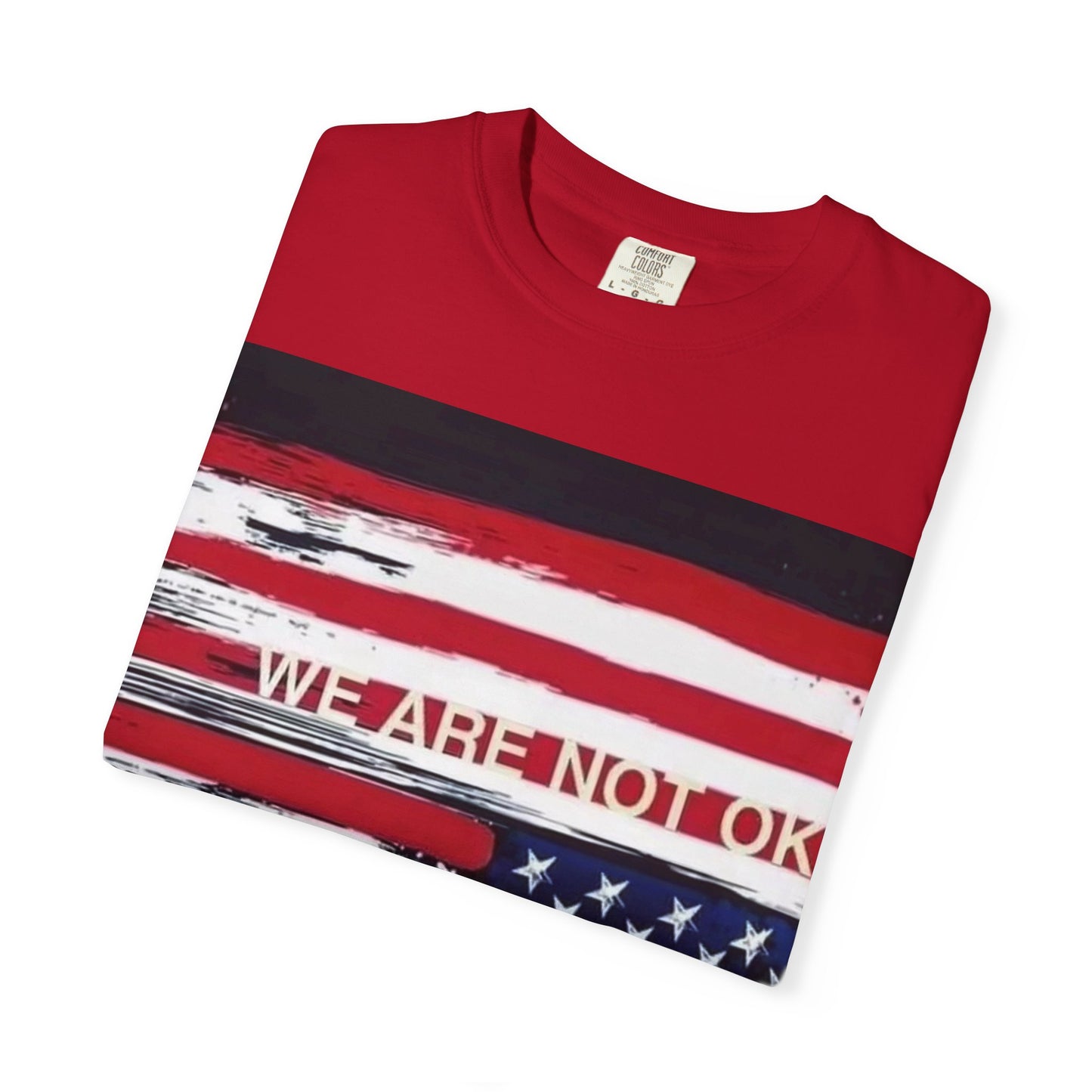 Unisex Garment-Dyed T-shirt with American Flag Design, Casual Wear, Patriotic Shirt, Fourth of July Outfit, Activism Apparel, Everyday Tee