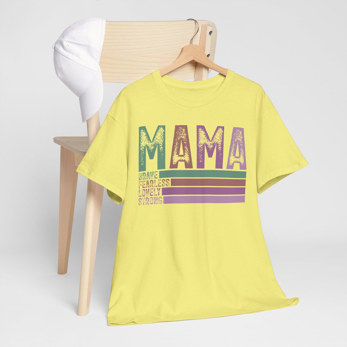 Inspirational Mama Tee - Brave, Fearless, Lovely, Strong Perfect for Mother's Day, Birthday. Asst. Colors & Sizes
