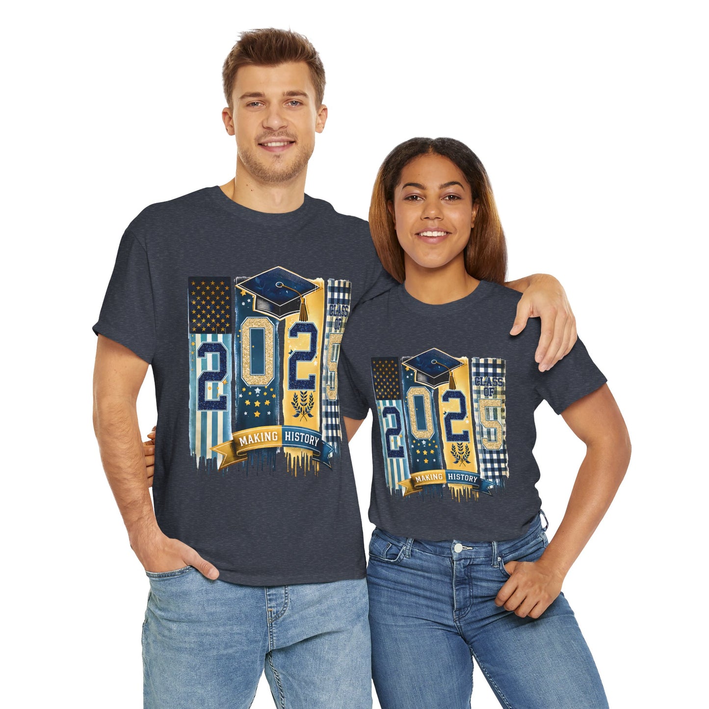 Gildan Graduation 2025 Heavy Cotton Tee - Making History Unisex Shirt Unisex Available in Asst. Sizes & Colors
