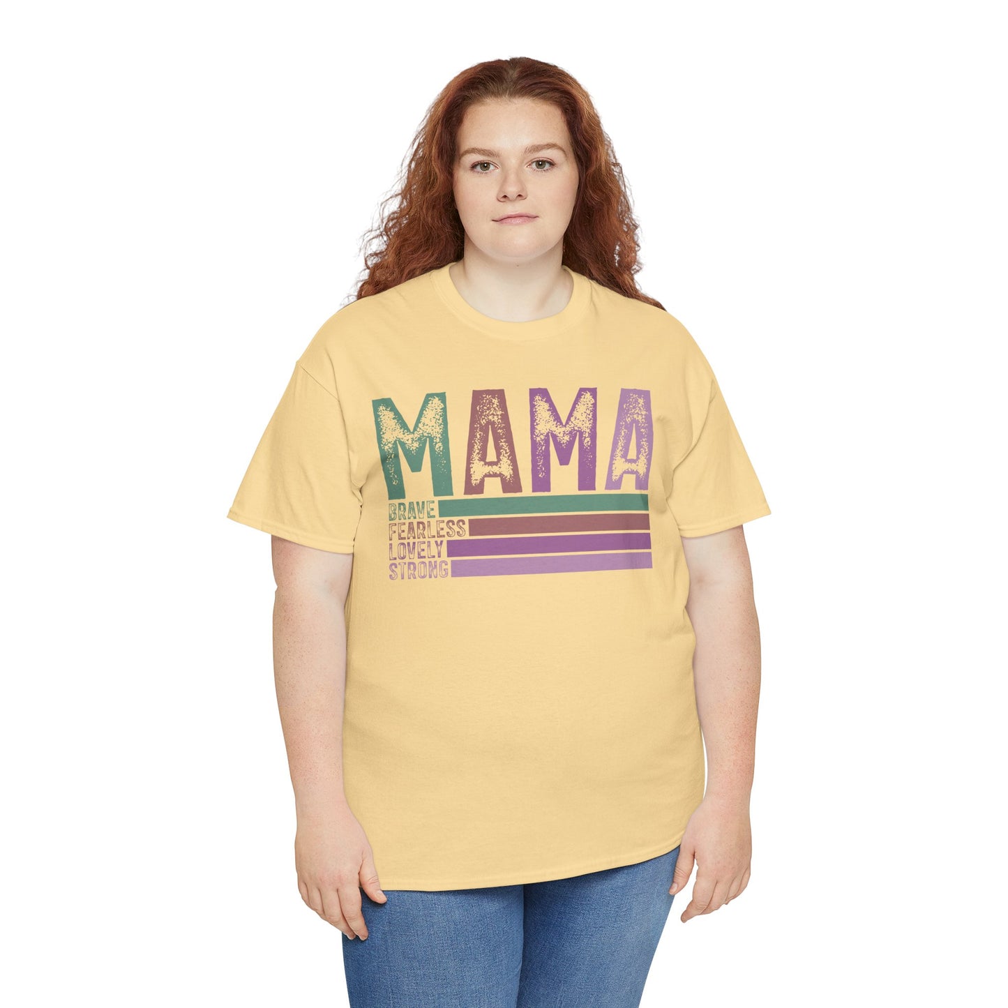 Inspirational Mama Tee - Brave, Fearless, Lovely, Strong Perfect for Mother's Day, Birthday. Asst. Colors & Sizes