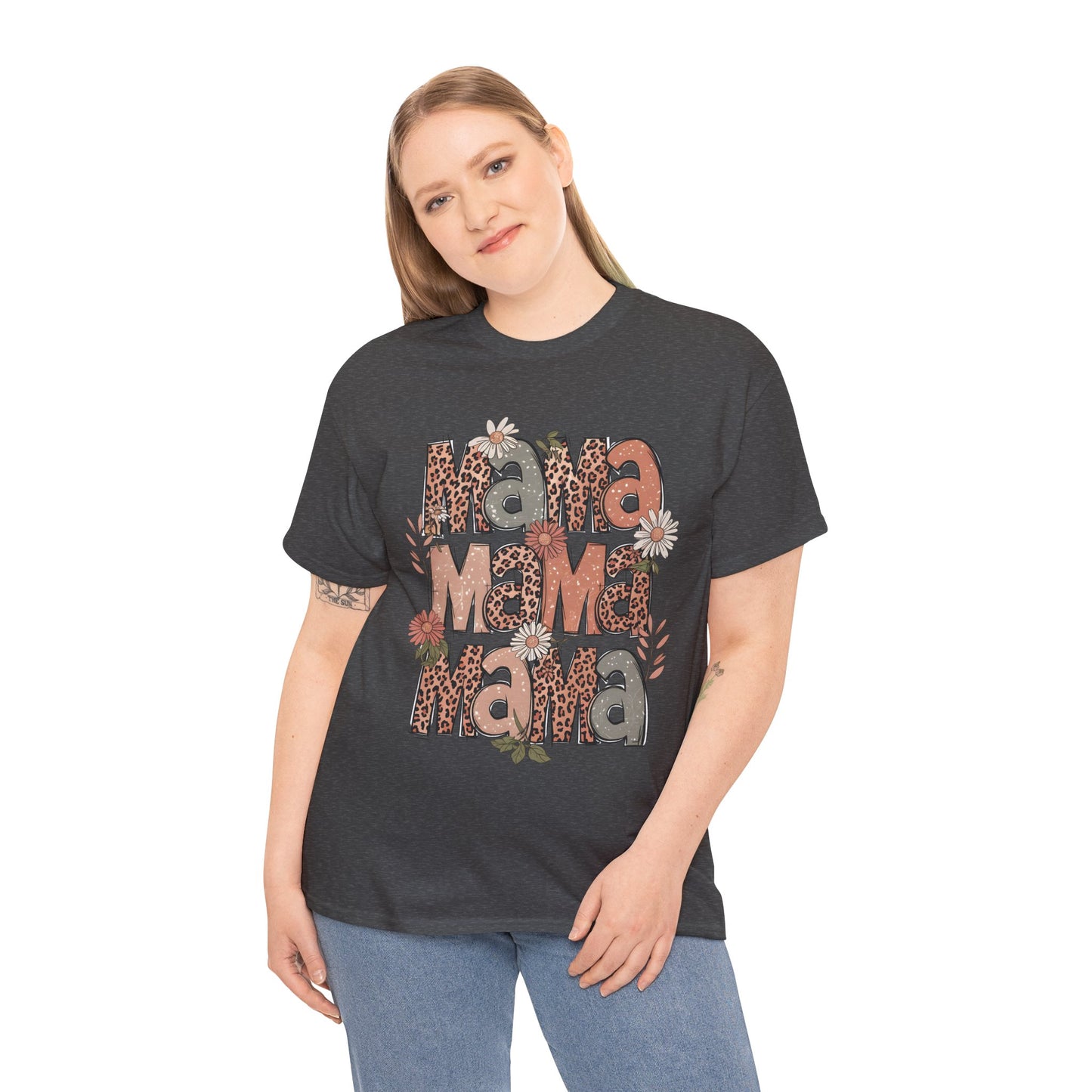 Floral Mama Unisex Heavy Cotton Tee - Perfect Gift for Moms!