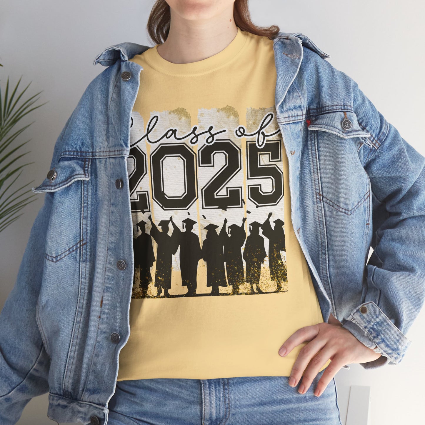 Gildan Garment Dyed Class of 2025 Graduation Tee - Unisex Heavy Cotton Shirt Your Choice Colors & Sizes