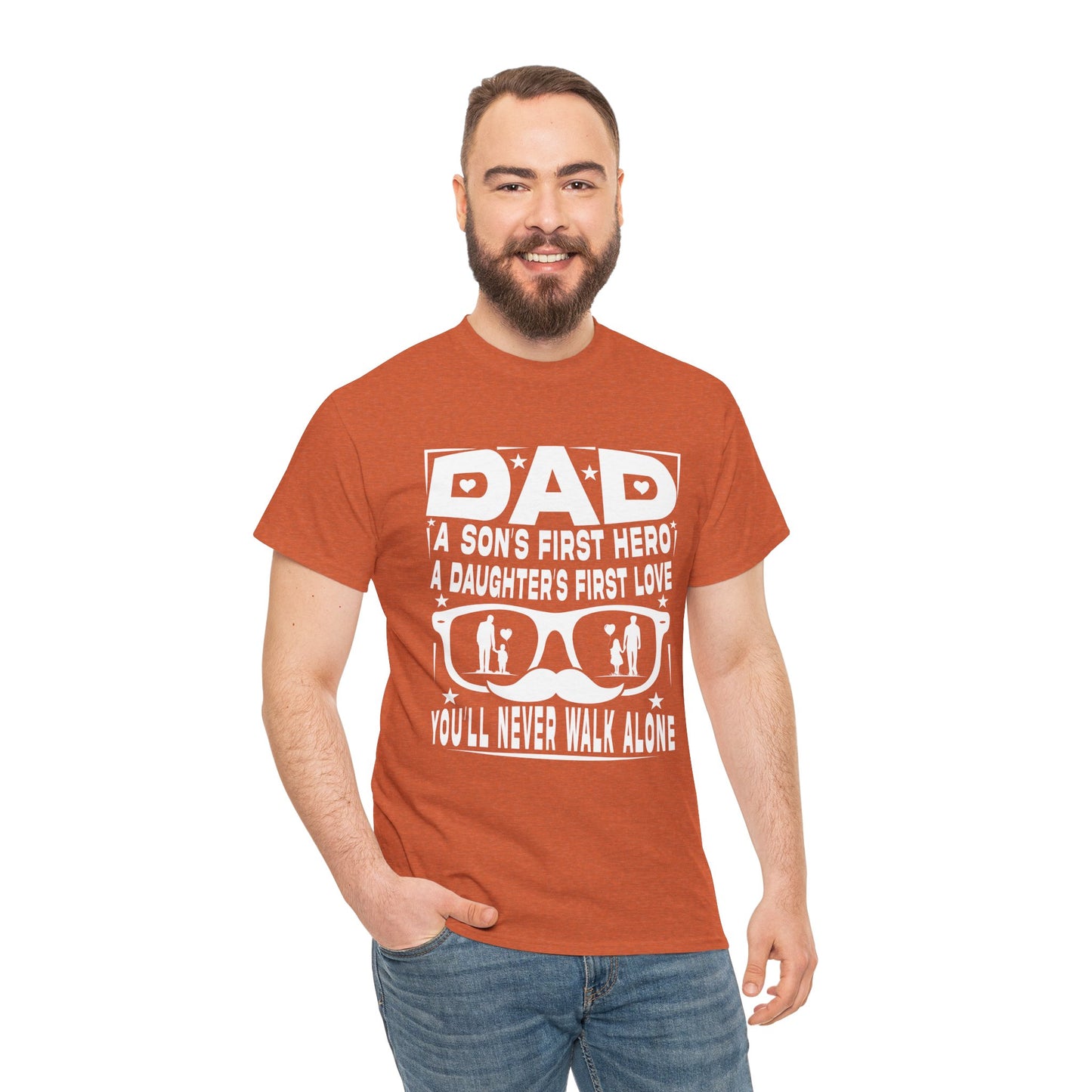 Dad Hero Unisex Heavy Cotton Tee - Perfect Gift for Father's Day