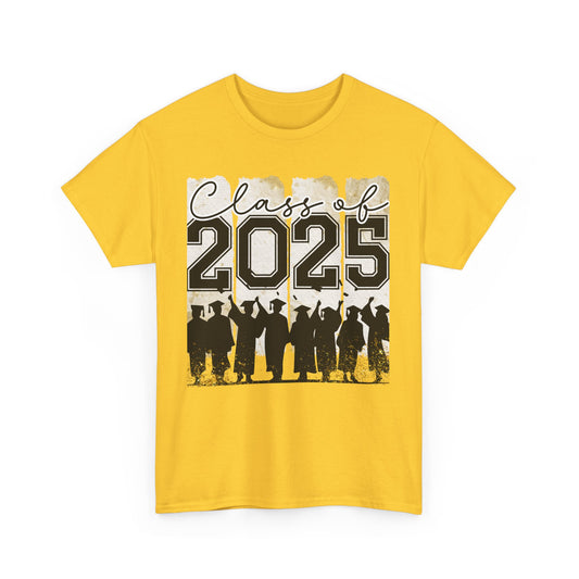 Gildan Garment Dyed Class of 2025 Graduation Tee - Unisex Heavy Cotton Shirt Your Choice Colors & Sizes