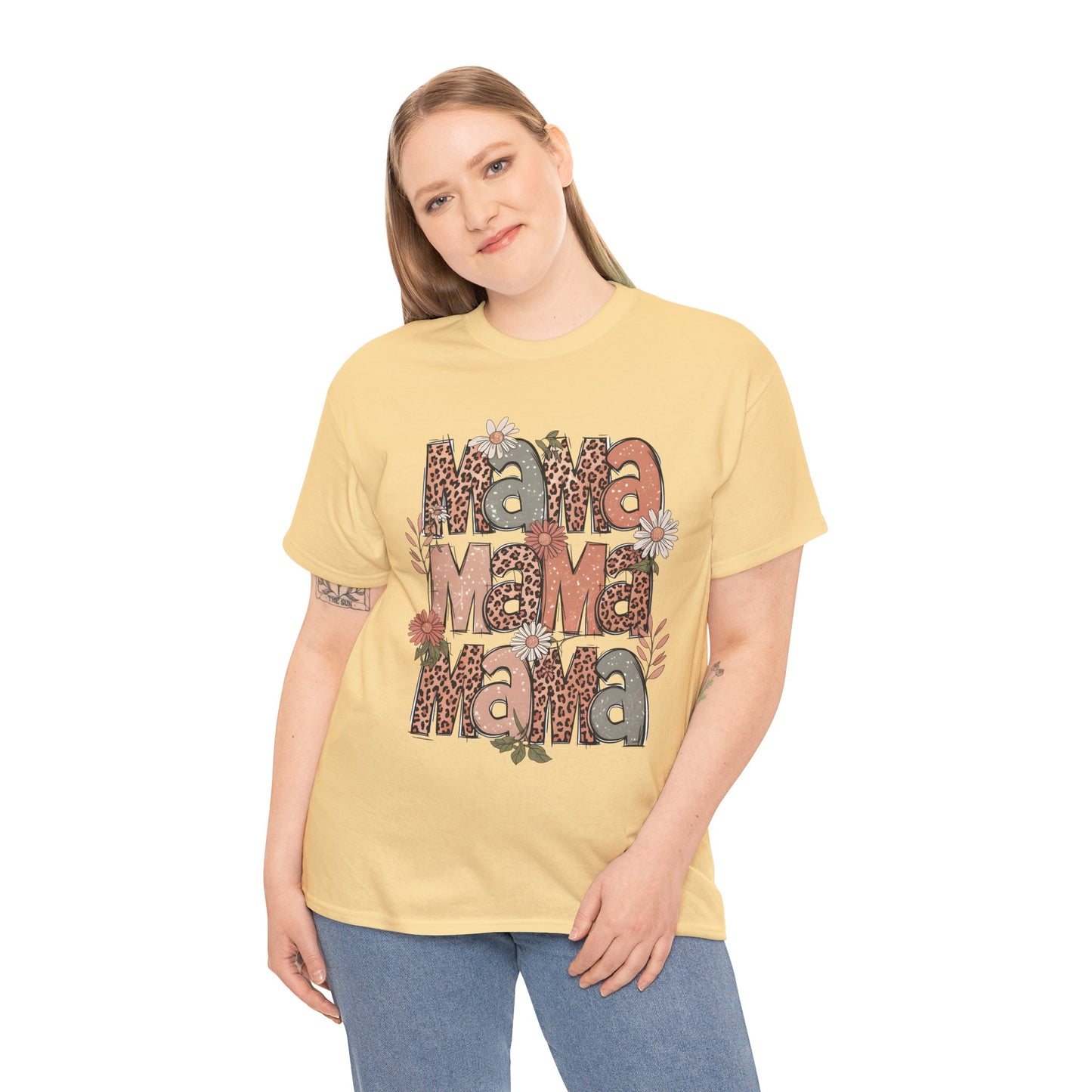 Floral Mama Unisex Heavy Cotton Tee - Perfect Gift for Moms!