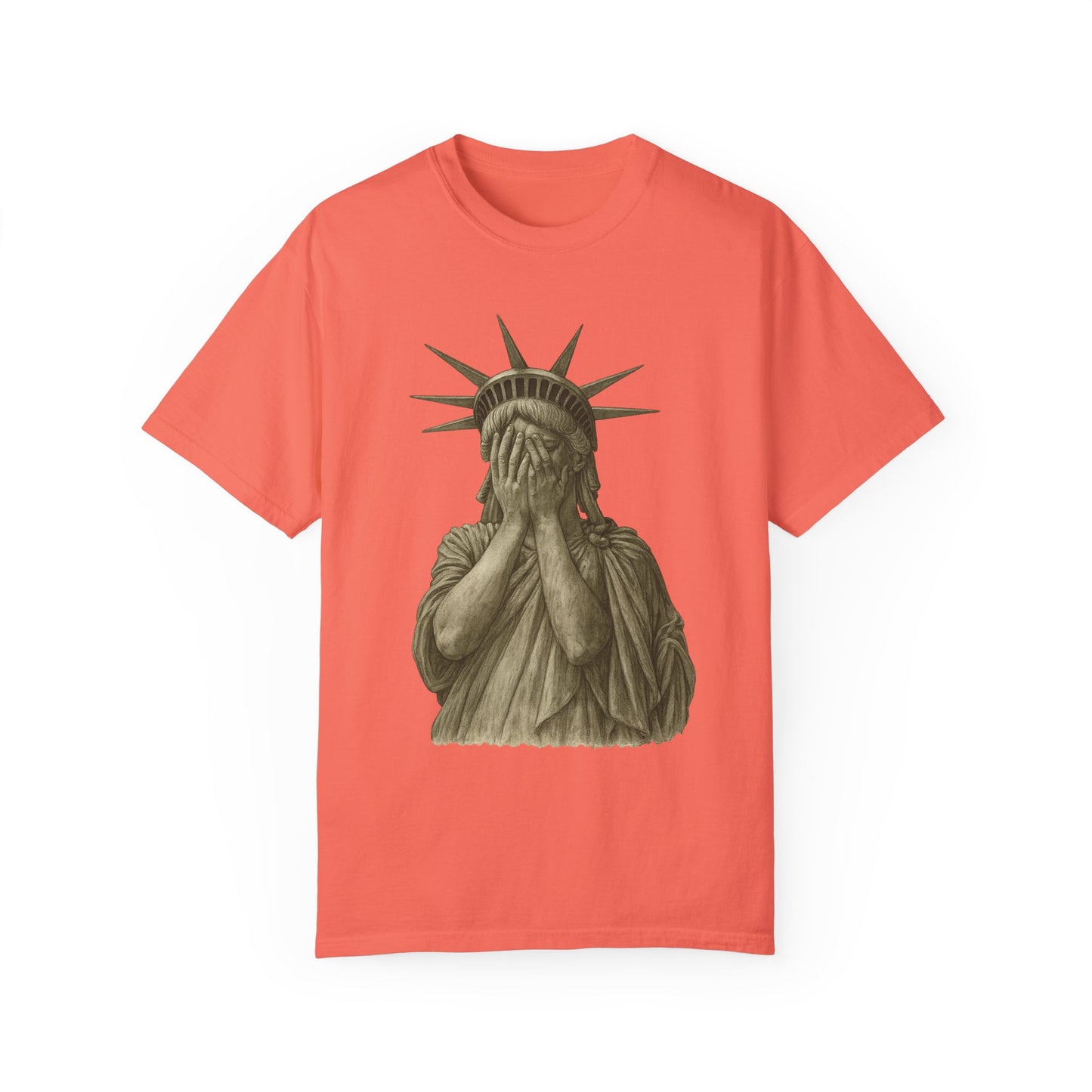 Lady Liberty Shocked Historian T-Shirt Parody Comfort Colors 1717