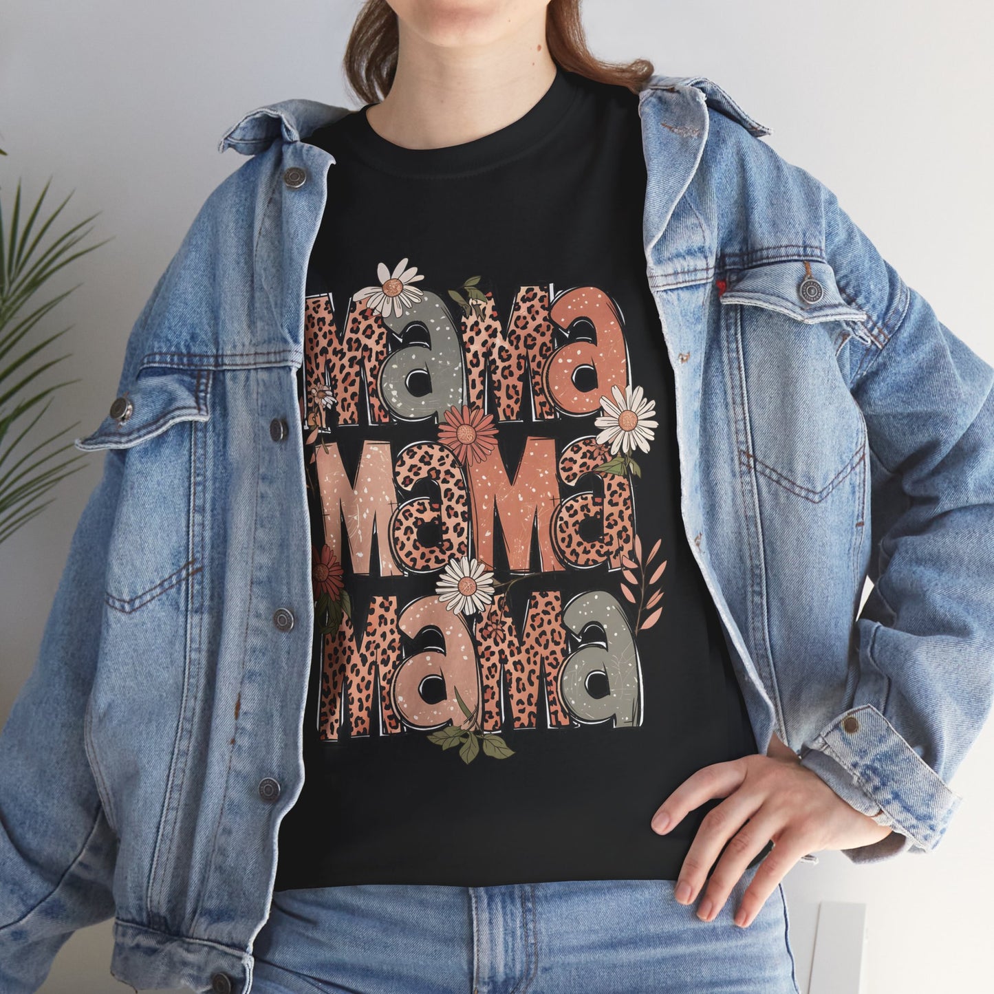 Floral Mama Unisex Heavy Cotton Tee - Perfect Gift for Moms!