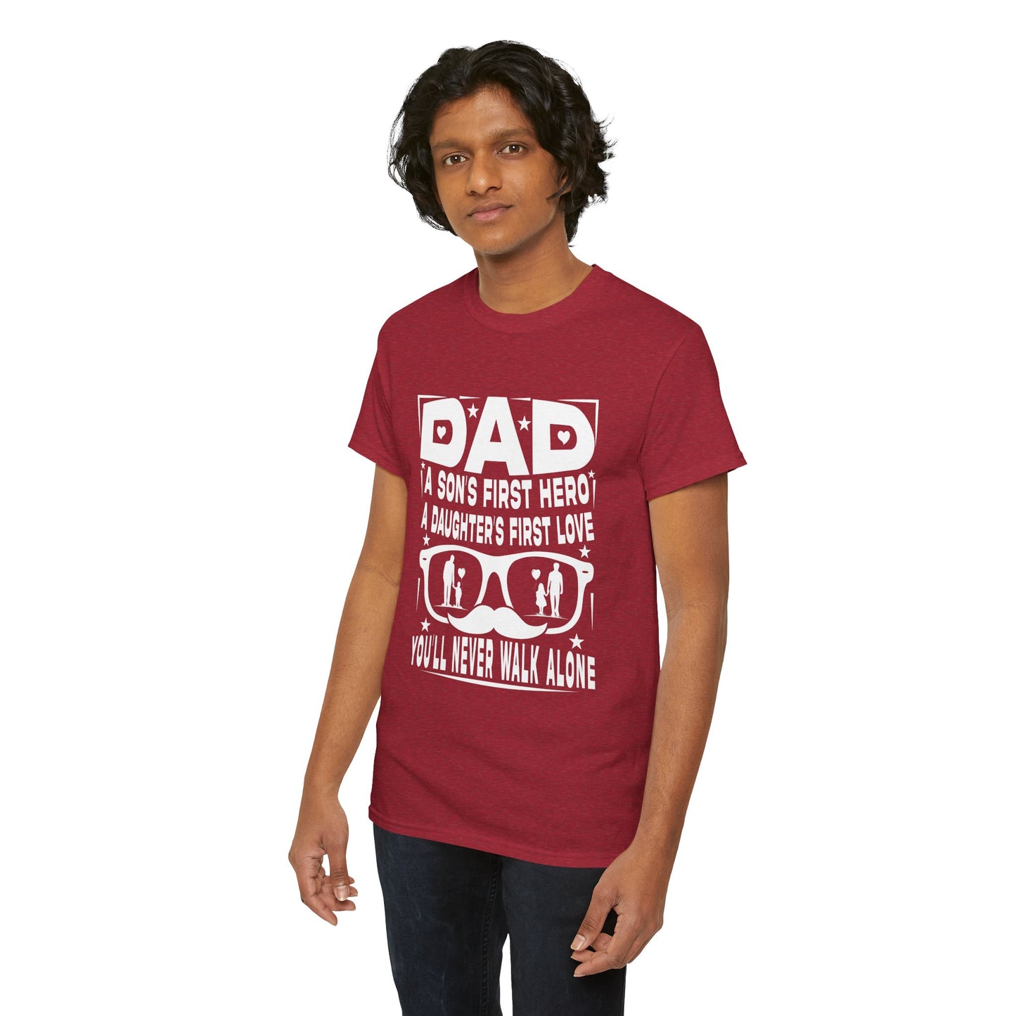 Dad Hero Unisex Heavy Cotton Tee - Perfect Gift for Father's Day