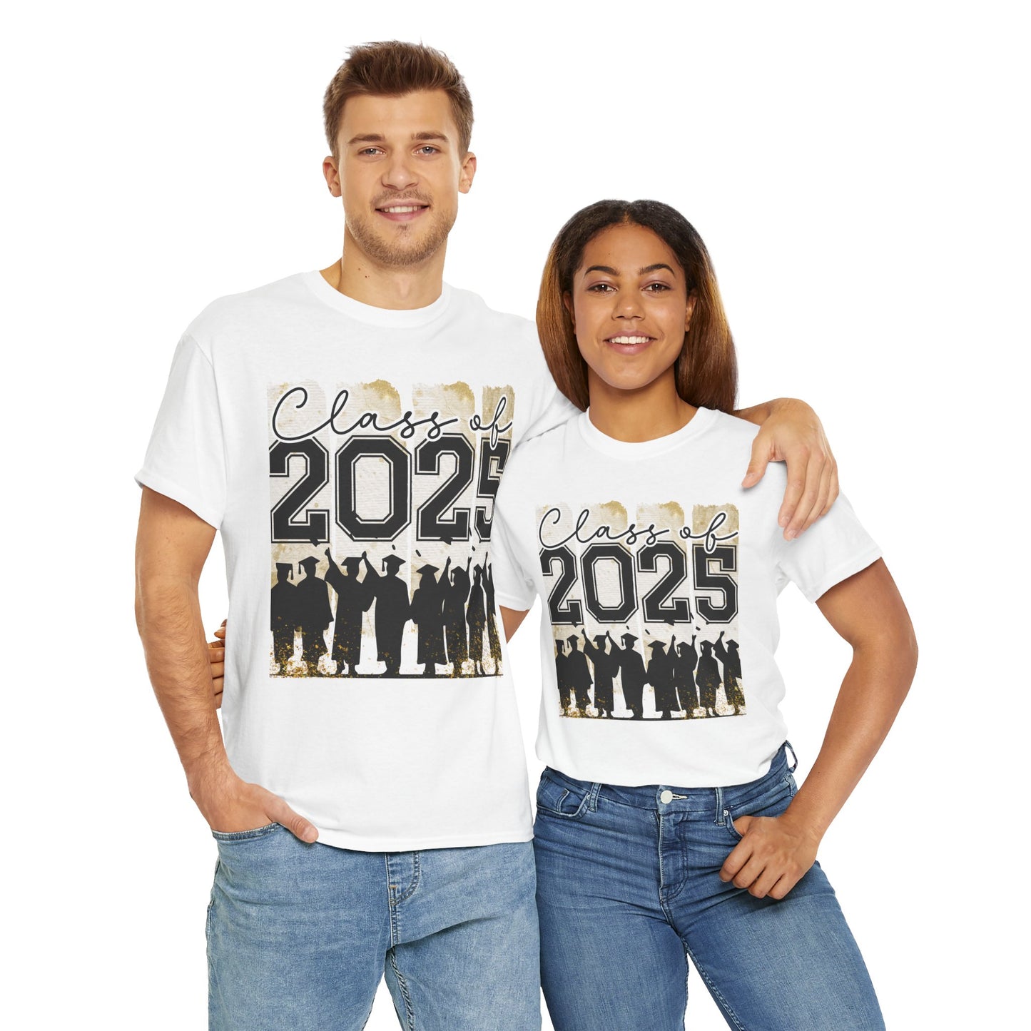 Gildan Garment Dyed Class of 2025 Graduation Tee - Unisex Heavy Cotton Shirt Your Choice Colors & Sizes
