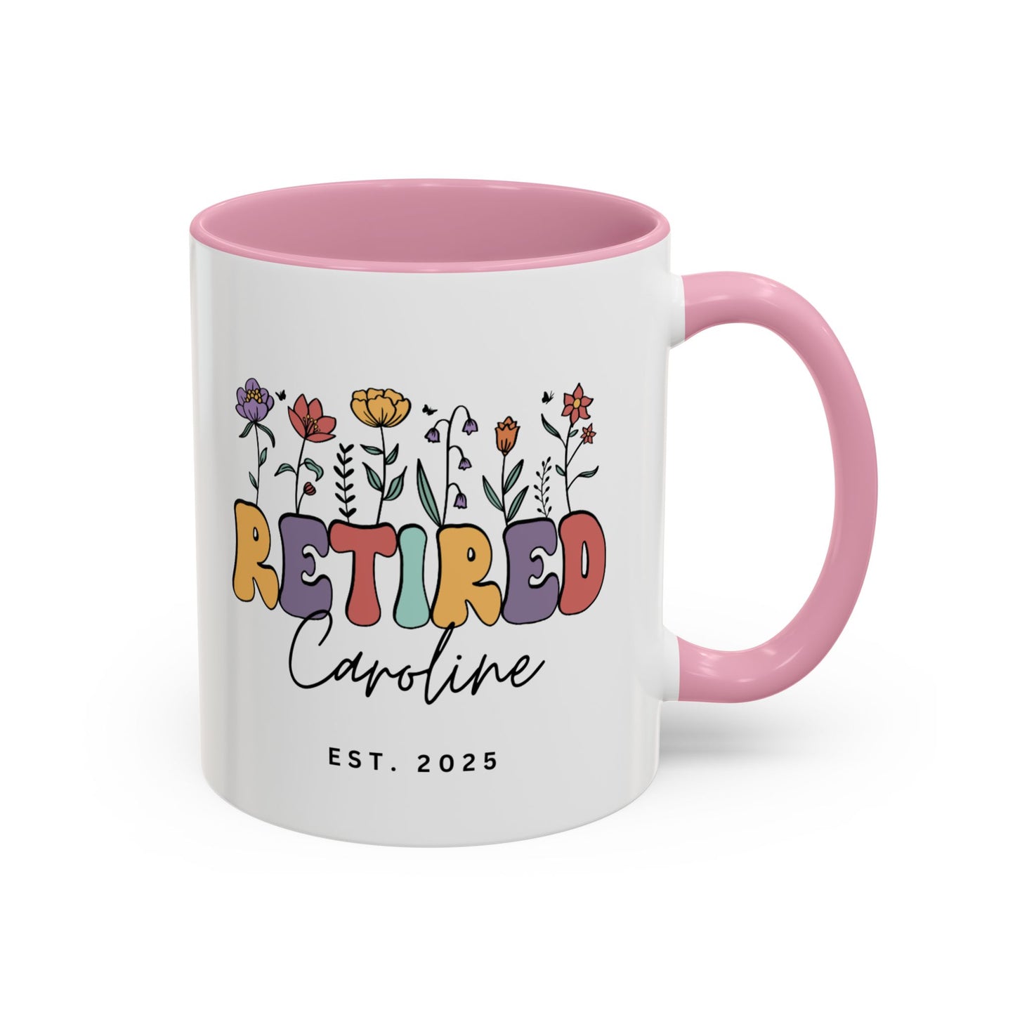 Personalized Retired Floral Name Mug | 11oz 15oz