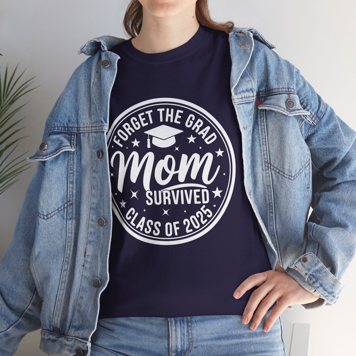 Gildan Comfortable Unisex Heavy Cotton Tee -"Forget the Grad, Mom..." Great gift for Graduation Asst. Sizes & Colors