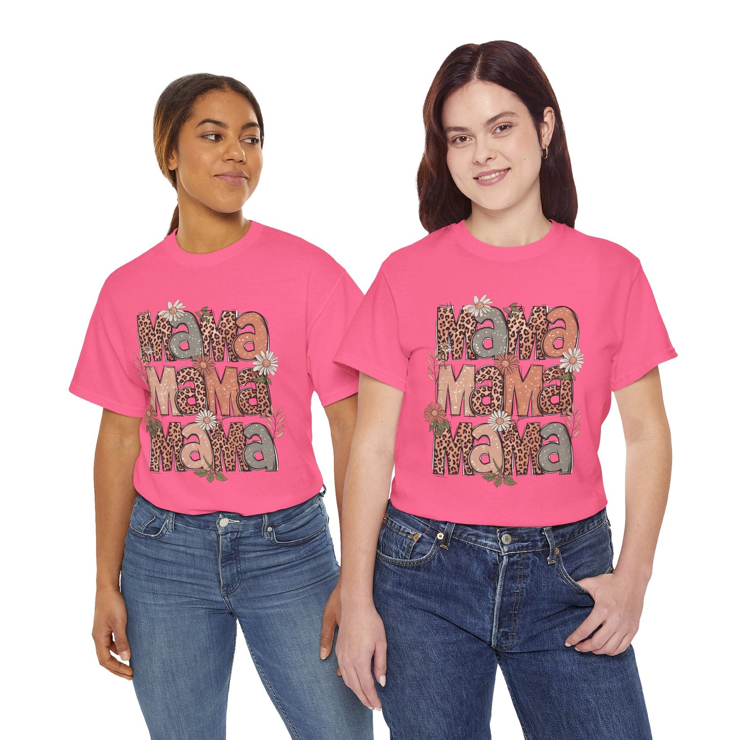 Floral Mama Unisex Heavy Cotton Tee - Perfect Gift for Moms!