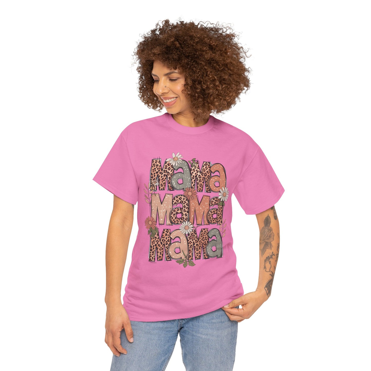 Floral Mama Unisex Heavy Cotton Tee - Perfect Gift for Moms!